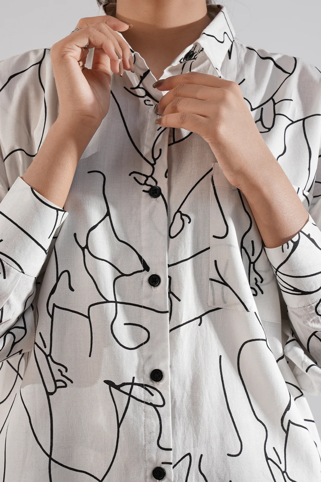 Soft Jacquard Viscose Stitched Shirt - Image 7