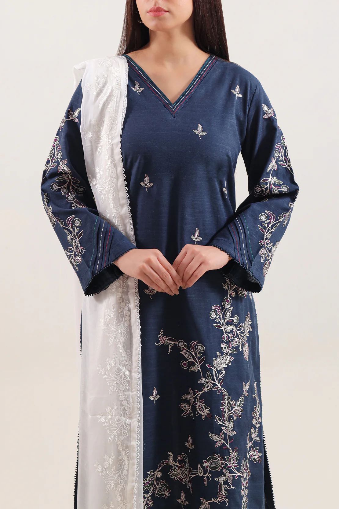Embroidered Chiffon Dupatta - Image 2