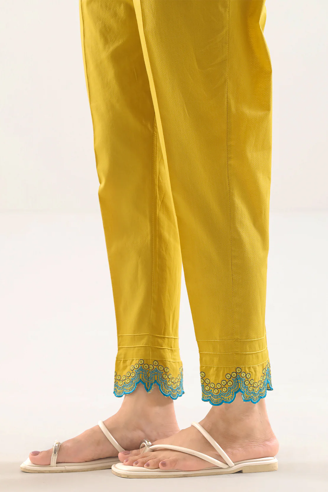Embroidered Cotton Jacquard Pant - Image 2