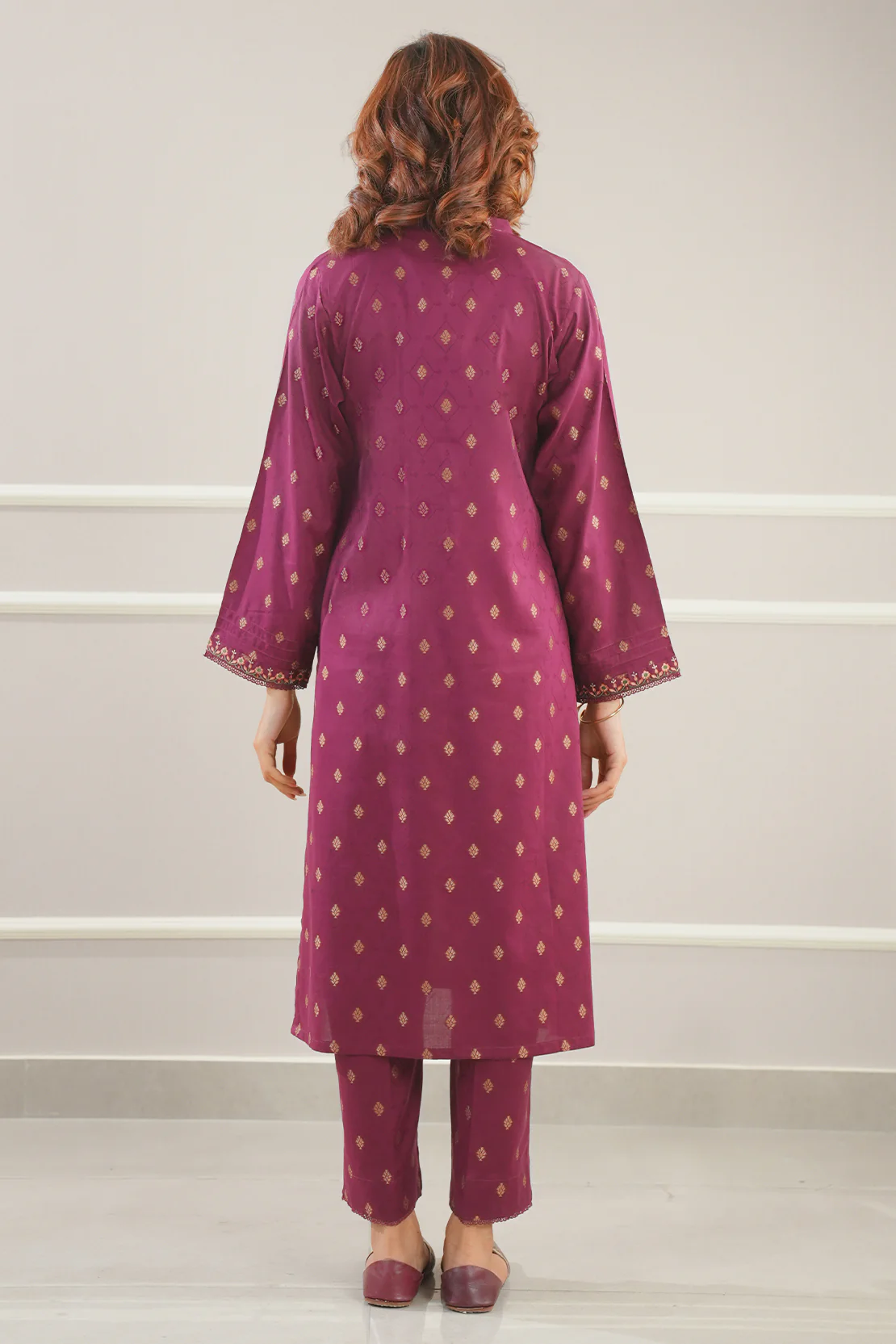Embroidered Cotton Jacquard Stitched 2 Piece - Image 3