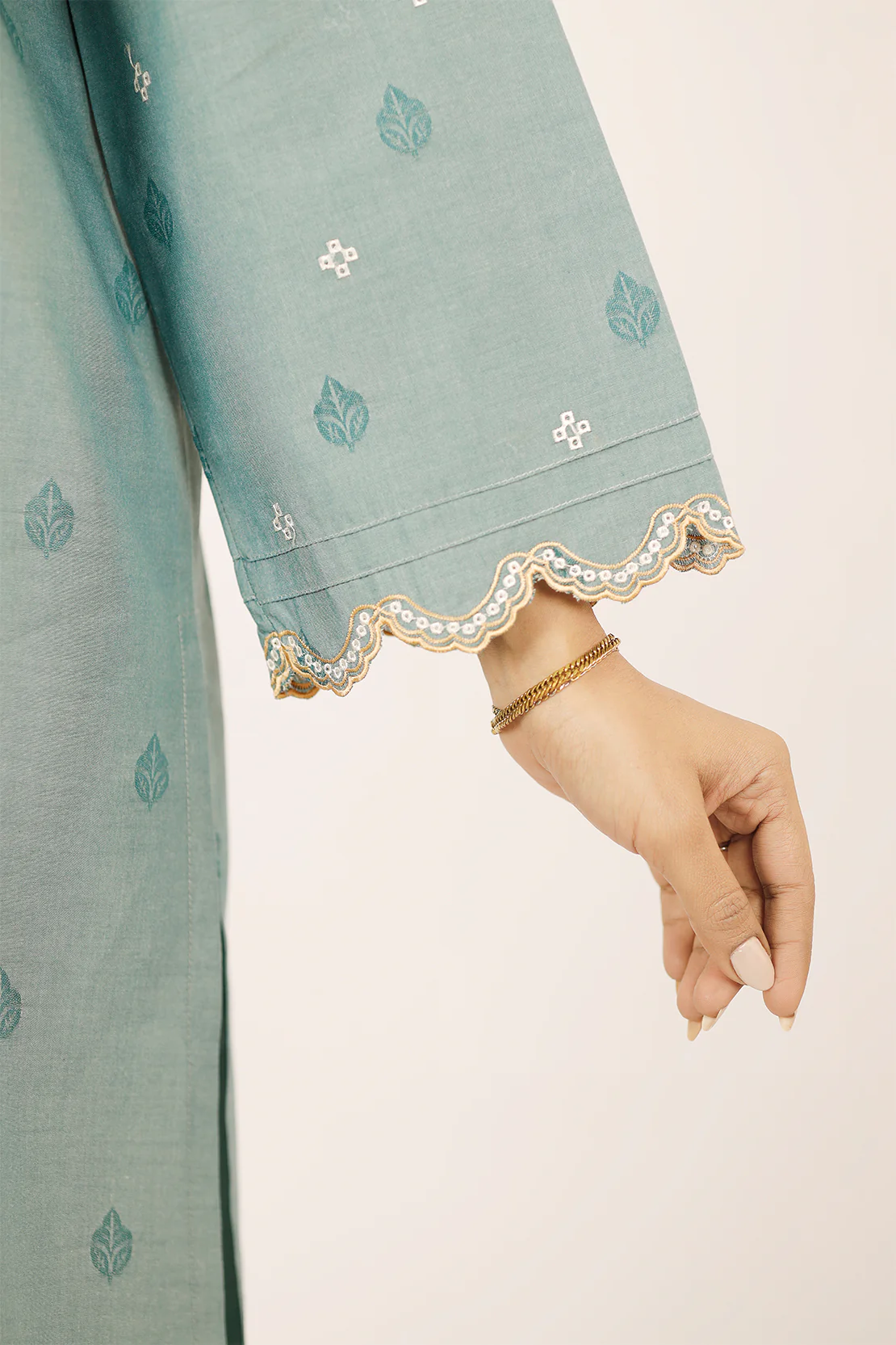 Embroidered Cotton Jacquard Stitched 2 Piece - Image 6