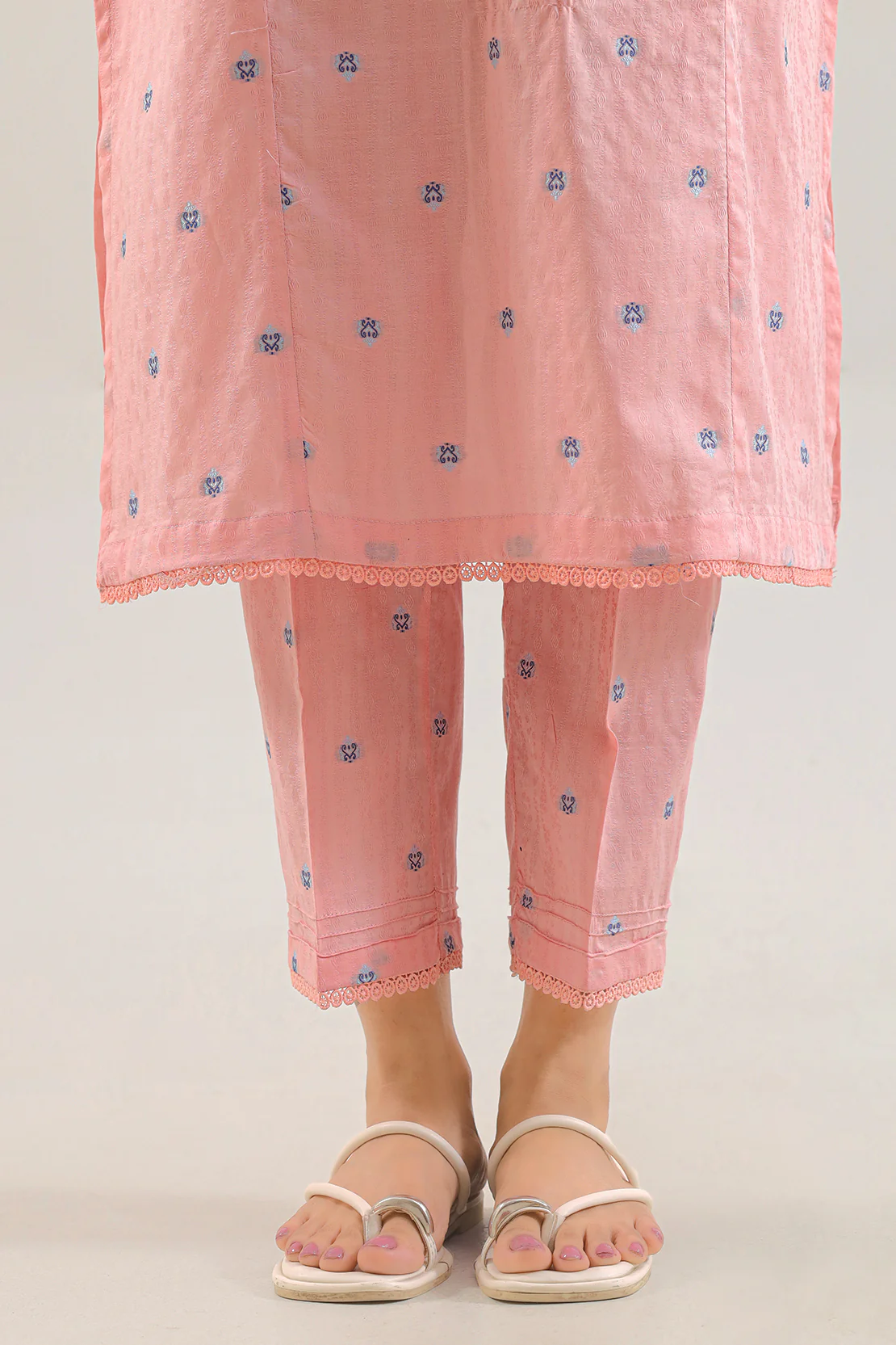 Embroidered Cotton Jacquard Stitched 2 Piece (Shirt/Trouser) - Image 5