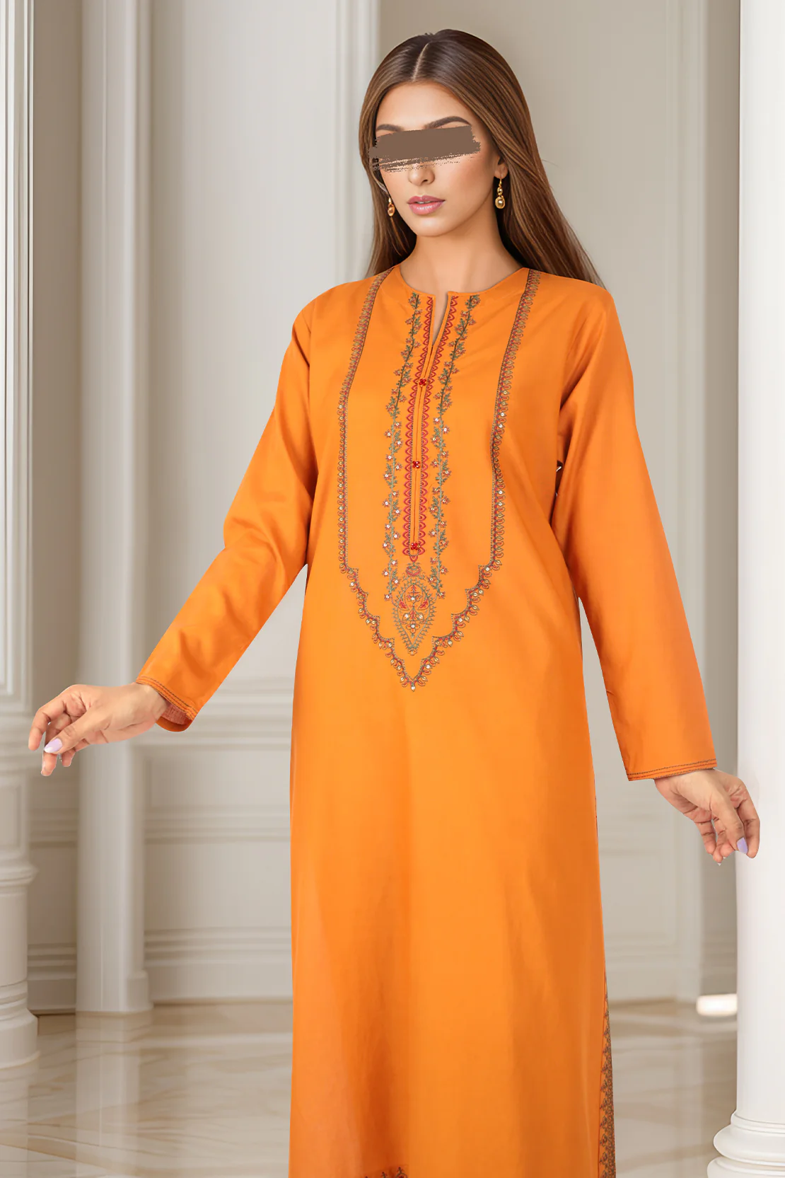 Embroidered Cotton Jacquard Stitched 2 Piece (Shirt/Trouser) - Image 3