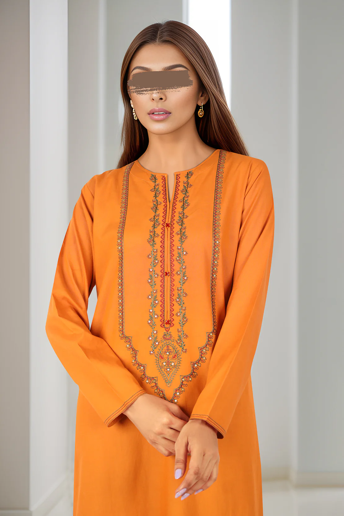 Embroidered Cotton Jacquard Stitched 2 Piece (Shirt/Trouser) - Image 4
