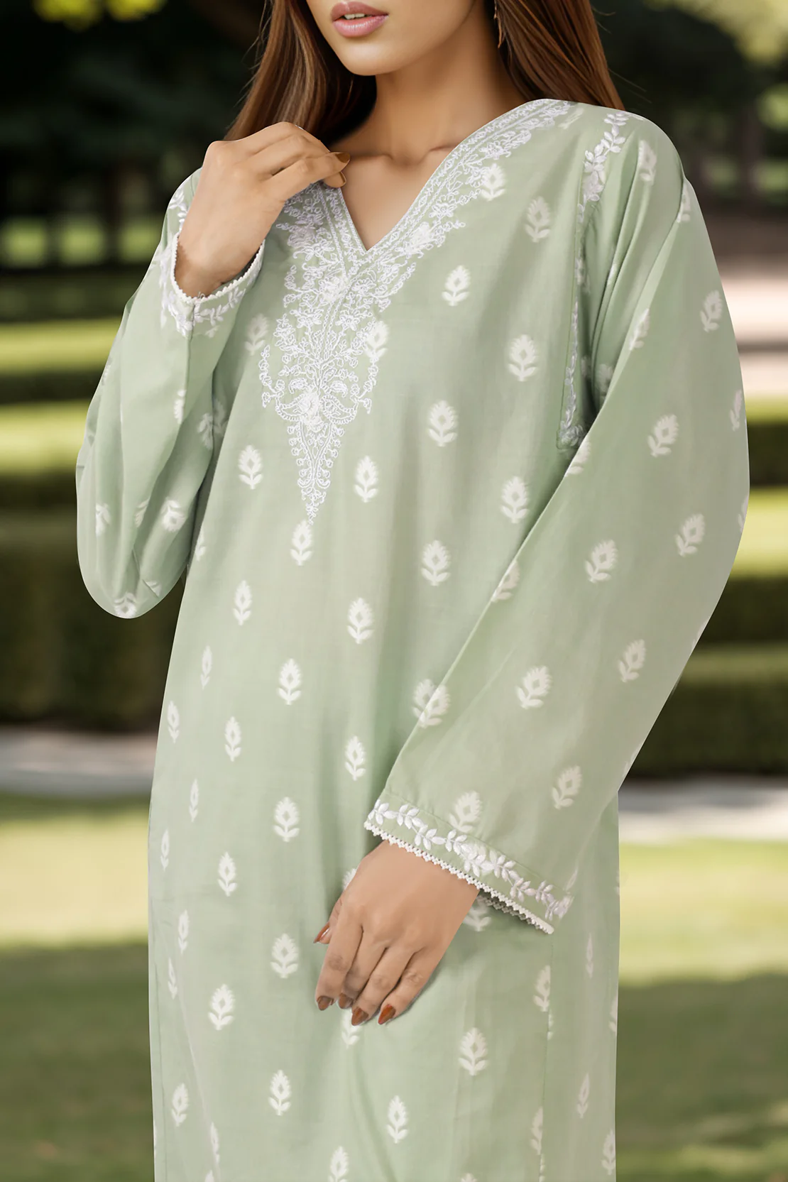 Embroidered Cotton Jacquard Stitched 2 Piece (Shirt/Trouser)