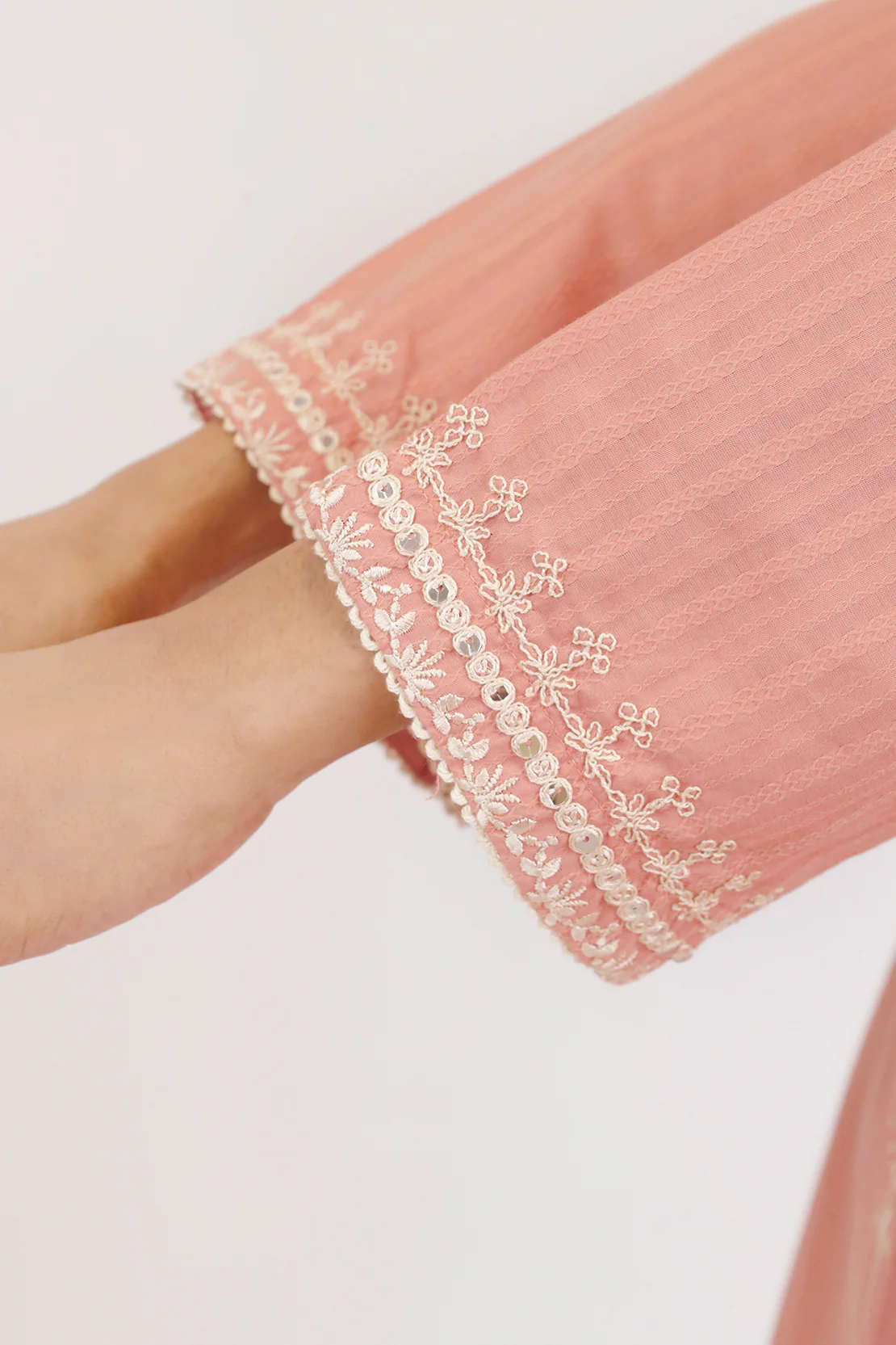 Embroidered Cotton Jacquard Stitched 2 Piece (Shirt/Trouser) - Image 4