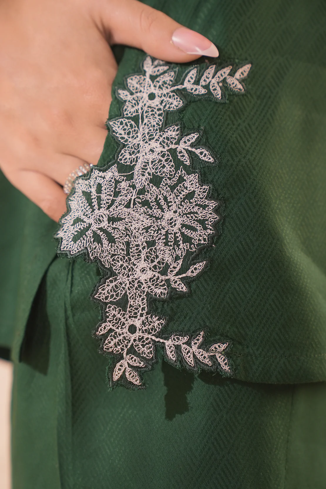 Embroidered Cotton Jacquard Stitched 2 Piece (Shirt/Trouser) - Image 8