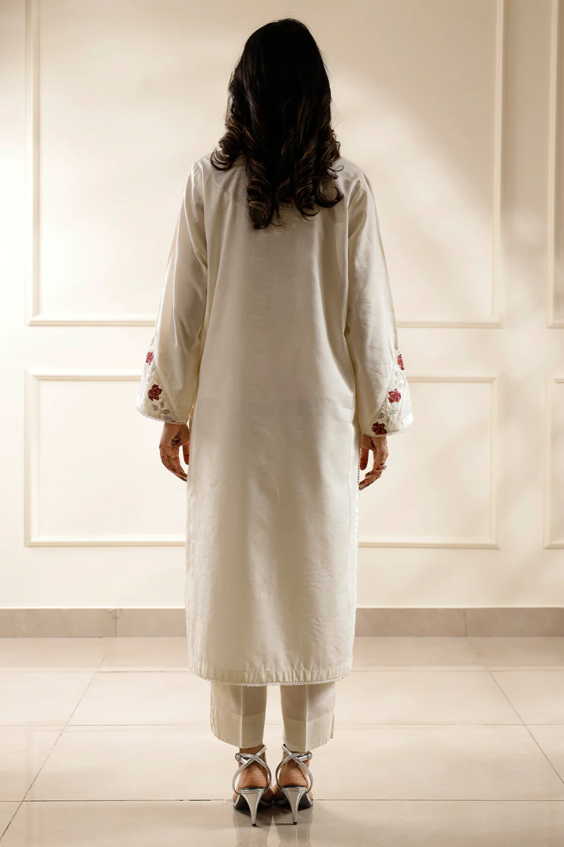 Embroidered Cotton Jacquard Stitched 2 Piece (Shirt/Trouser) - Image 7