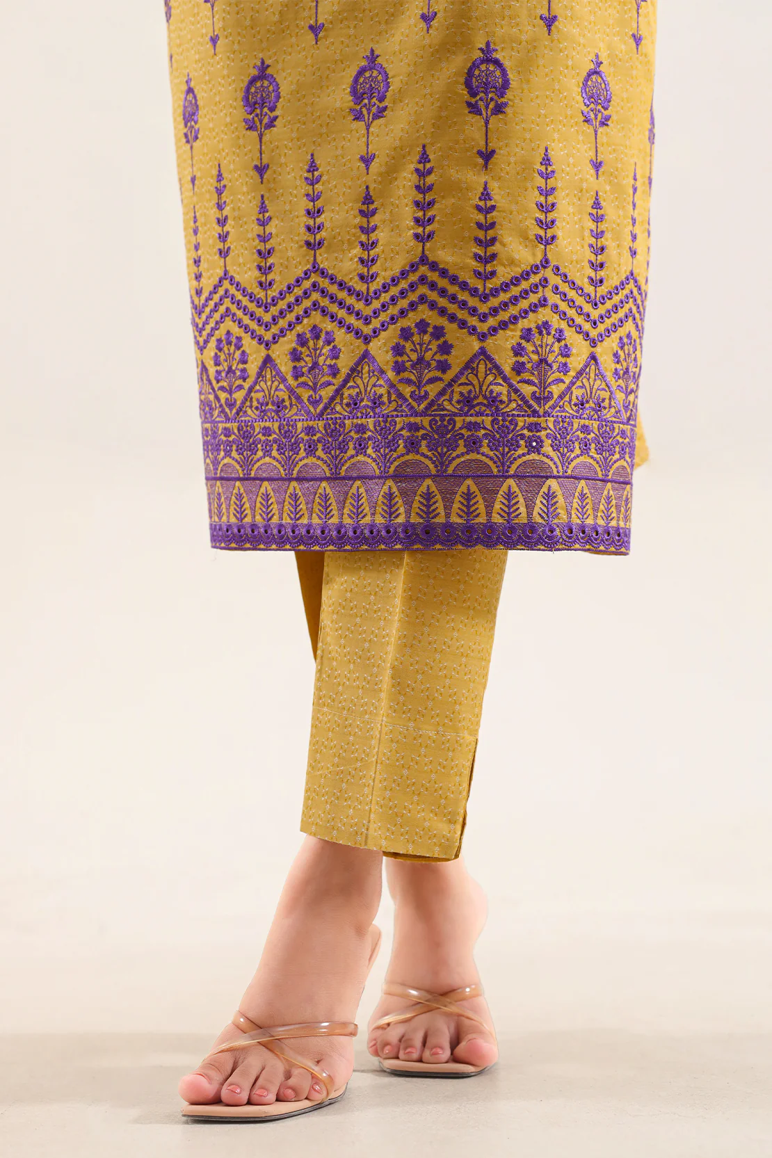 Embroidered Cotton Jacquard Stitched 2 Piece (Shirt/Trouser) - Image 6