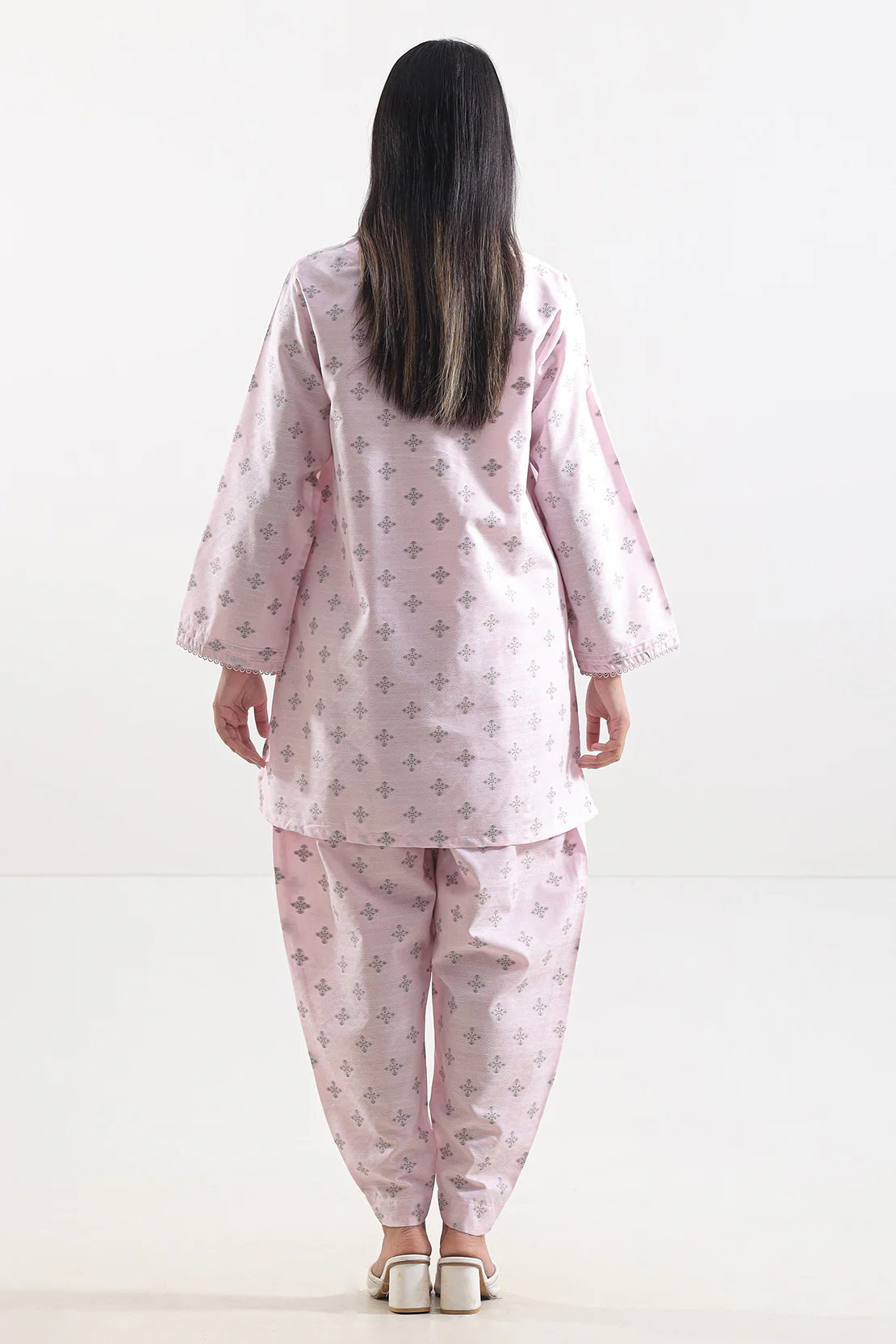 Embroidered Cotton Jacquard Stitched 2 Piece (Shirt/Trouser) - Image 6