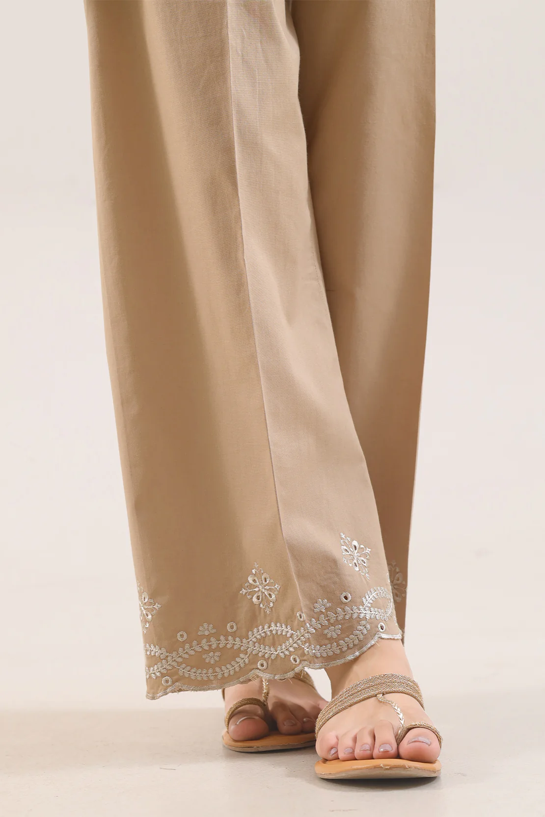 Embroidered Cotton Pant
