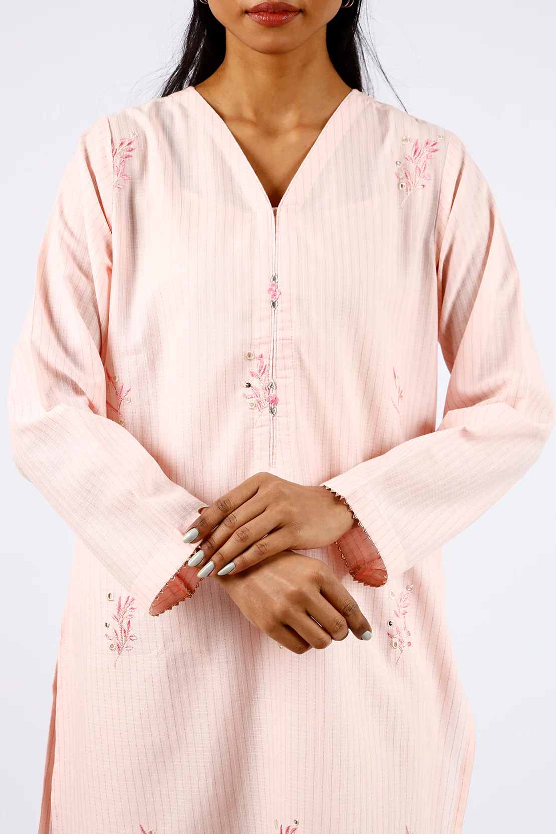 Embroidered Jacquard Cotton Stitched Shirt - Image 2