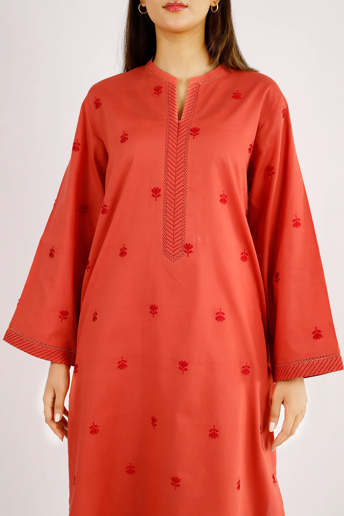 Embroidered Jacquard Cotton Stitched Shirt - Image 3