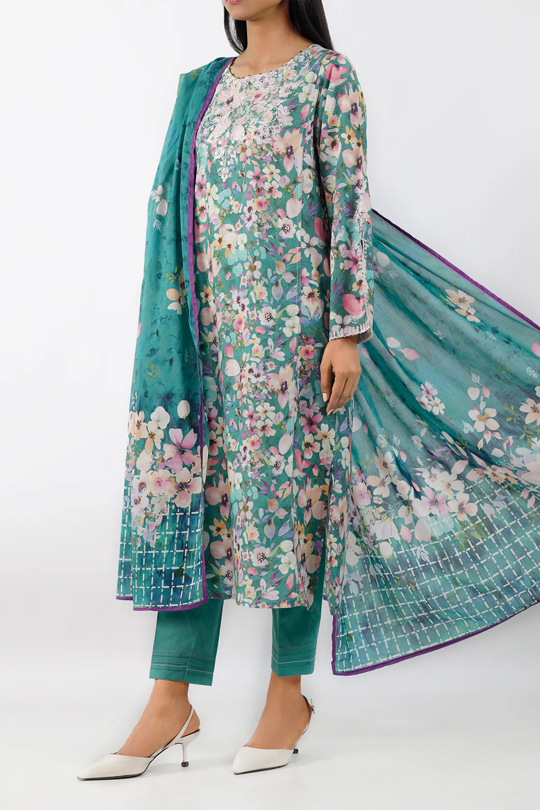 Embroidered Jacquard Cotton Stitched Shirt - Image 3