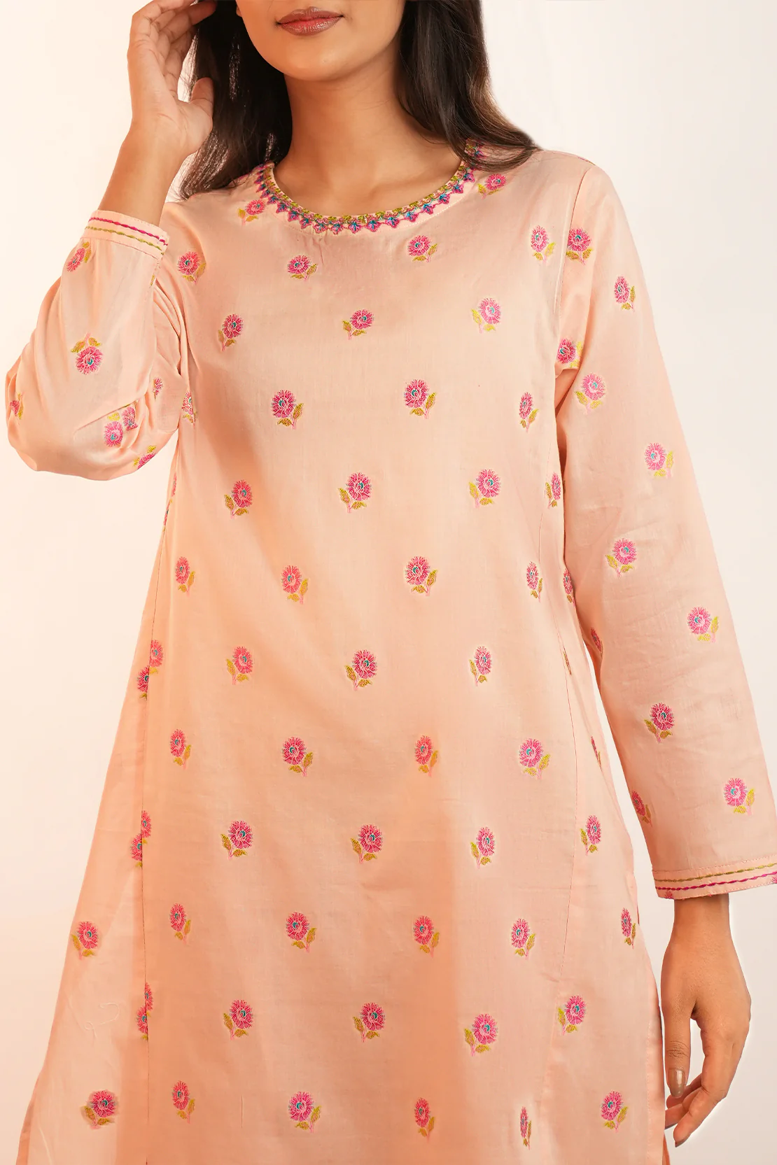 Embroidered Jacquard Cotton Stitched Shirt - Image 3