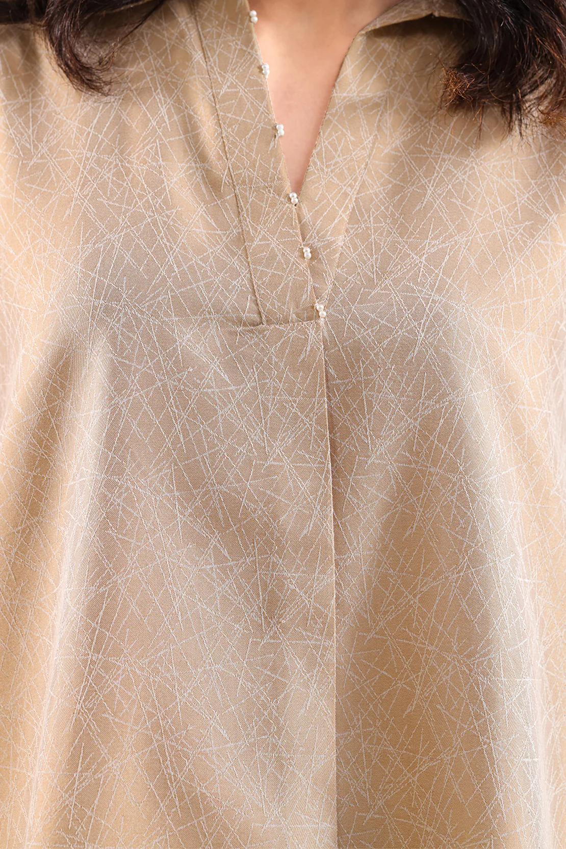 Embroidered Jacquard Cotton Stitched Shirt - Image 3