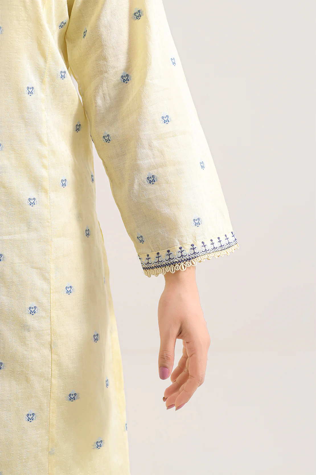 Embroidered Jacquard Cotton Stitched Shirt - Image 5