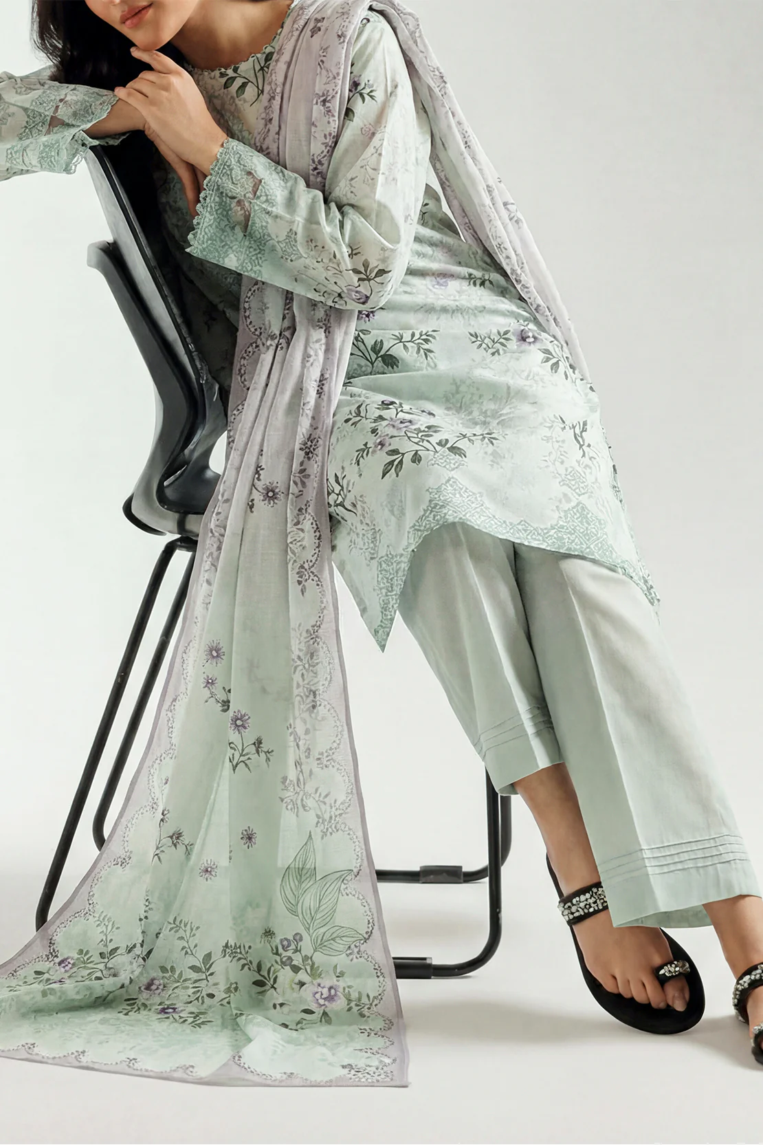 Embroidered Lawn Stitched Shirt
