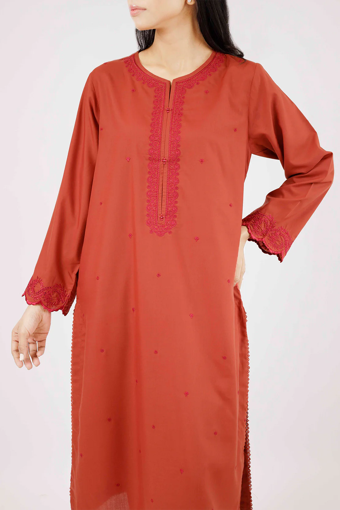 Embroidered Easy Care Weave Stitched 2 Piece (Shirt/Trouser)