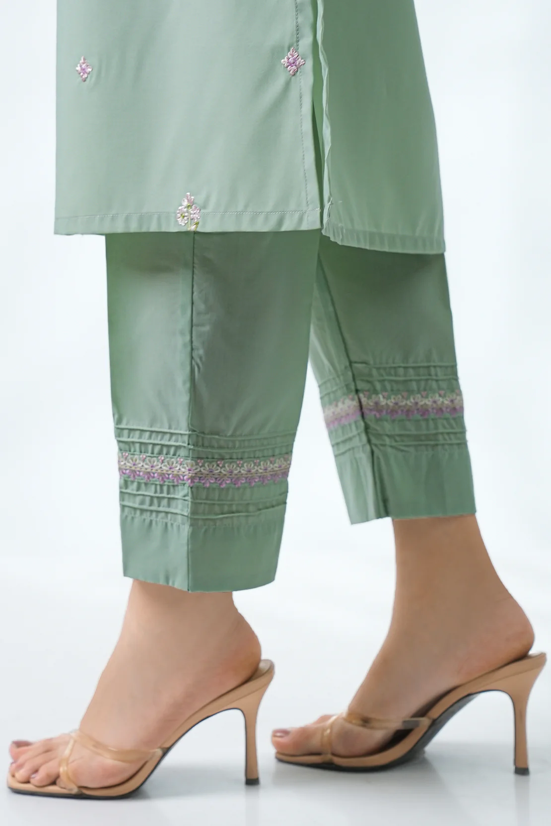 Embroidered Easy Care Weave Pants - Image 2