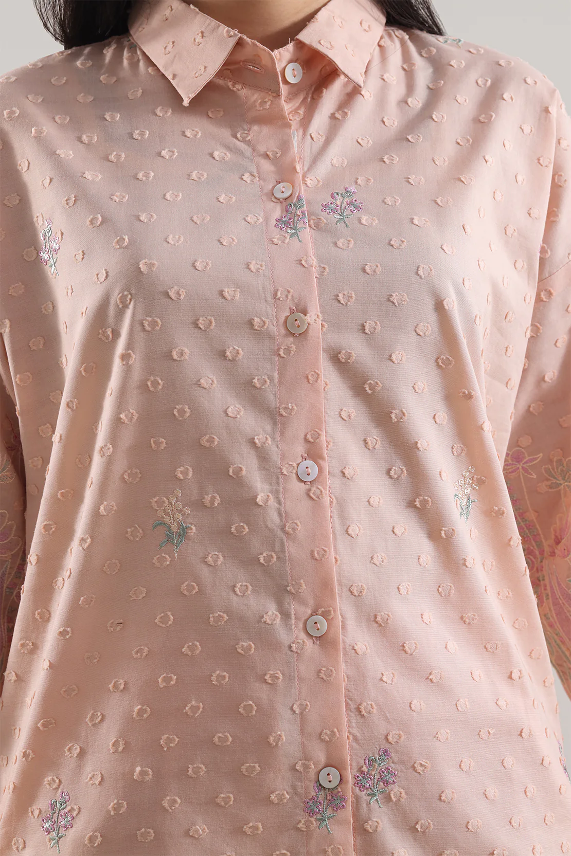 Embroidered Reverse Jacquard Stitched Shirt - Image 3