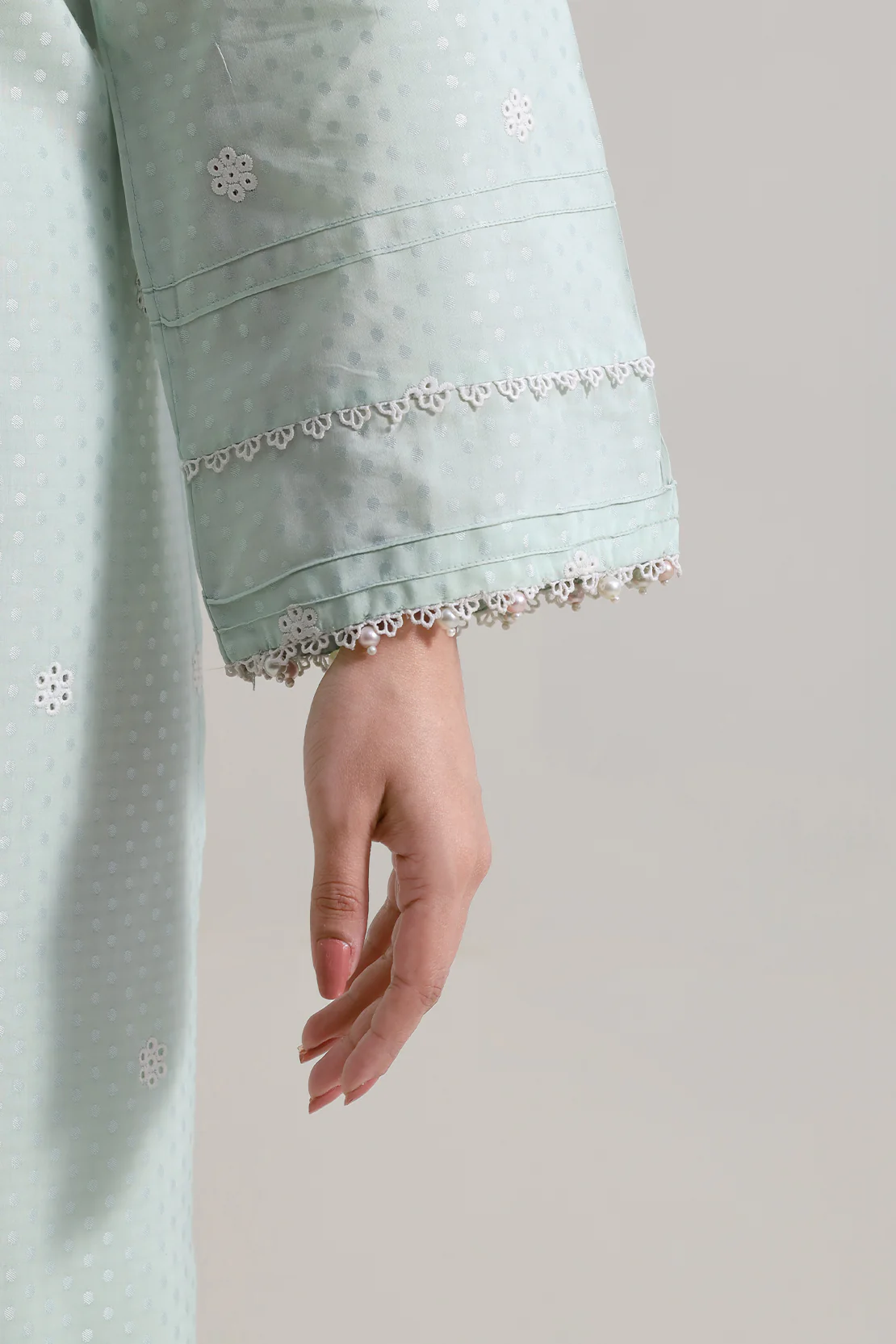 Embroidered Self Jacquard Stitched 2 Piece (Shirt/Trouser) - Image 4
