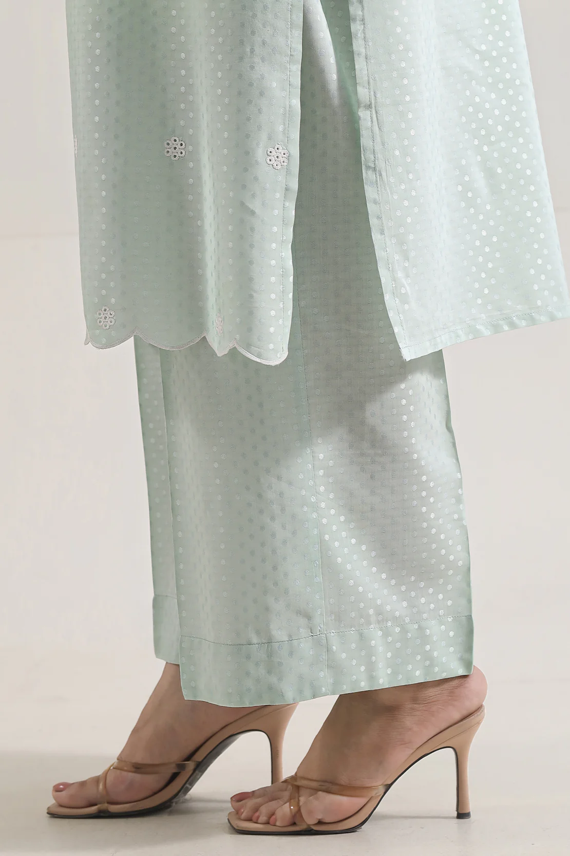 Embroidered Self Jacquard Stitched 2 Piece (Shirt/Trouser) - Image 5