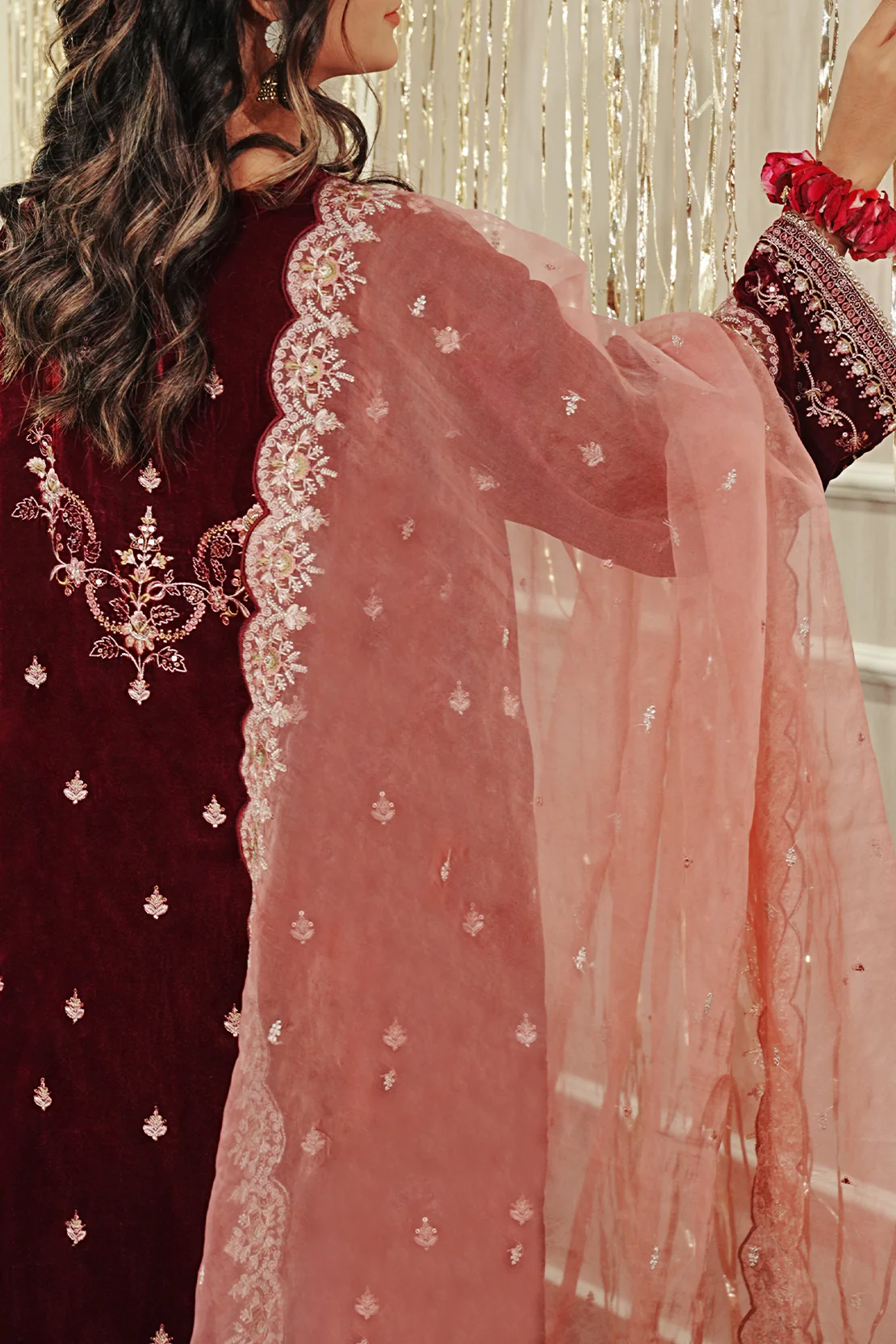 Embroidered Velvet Stitched (Shirt/Dupatta) - Image 4