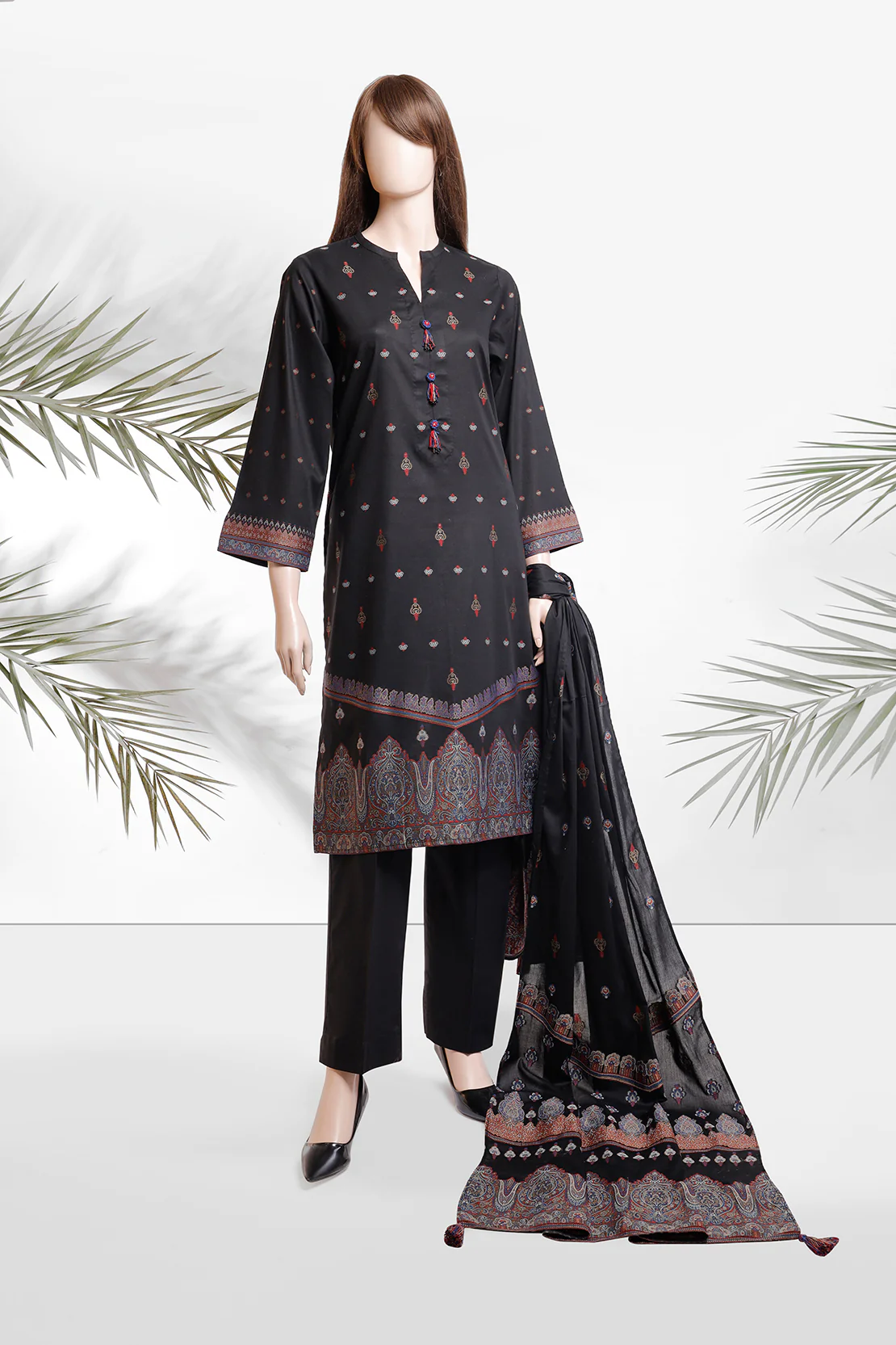 Unstitched Jacquard Cotton 3 Piece