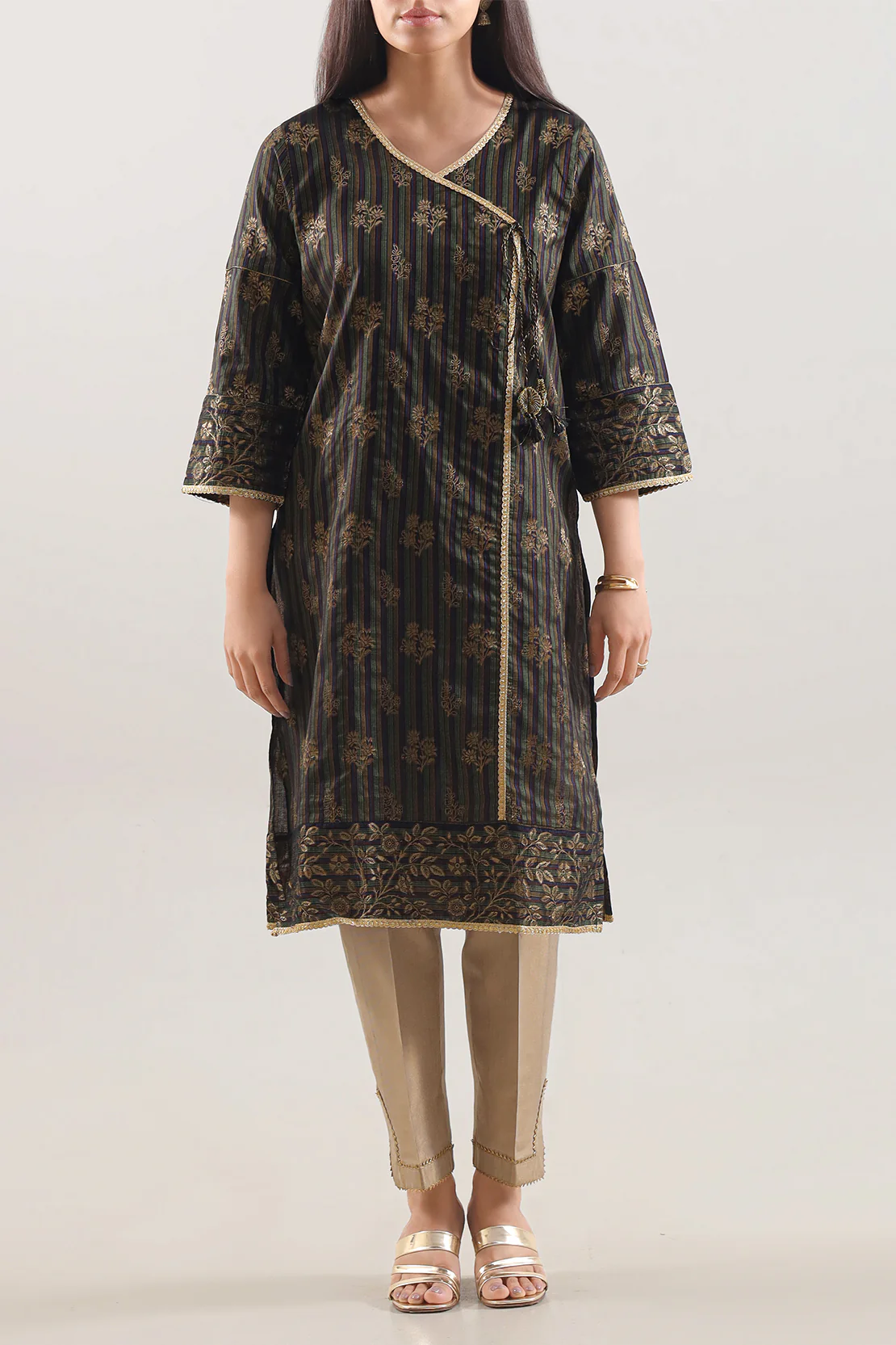 Jacquard Cotton Stitched Shirt & Bottom - Image 3