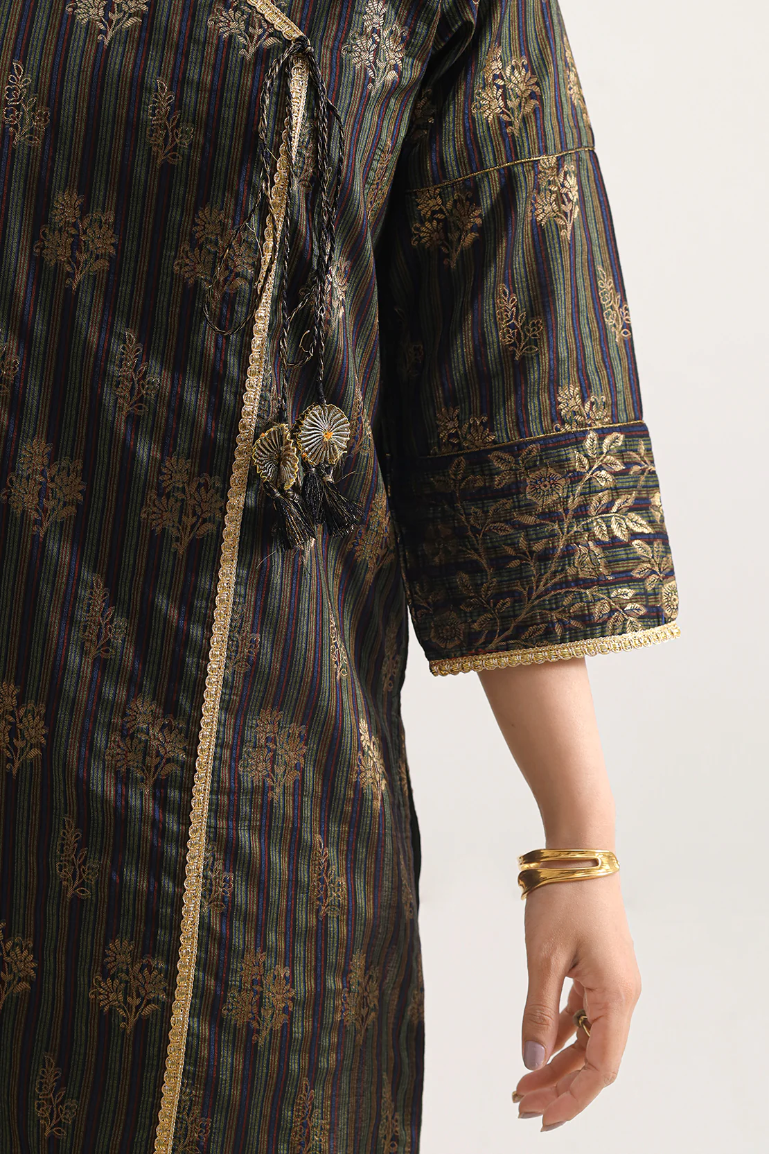 Jacquard Cotton Stitched Shirt & Bottom - Image 5