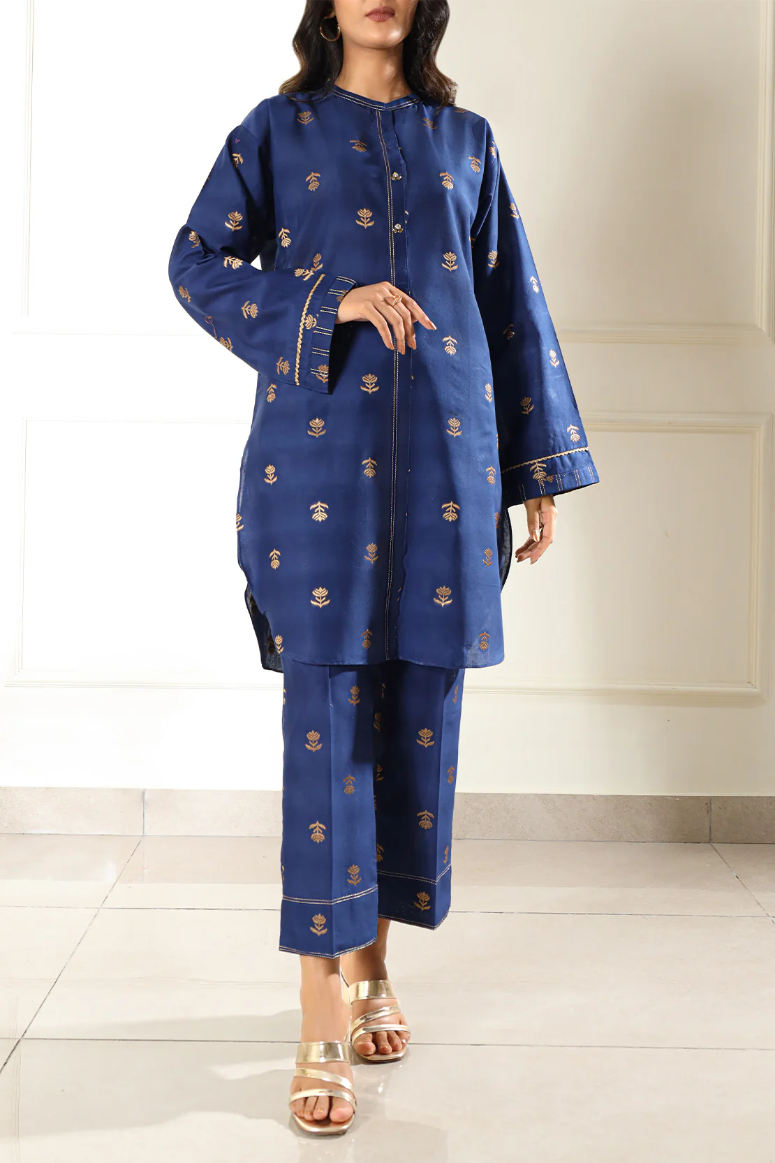 Jacquard Cotton Stitched Shirt