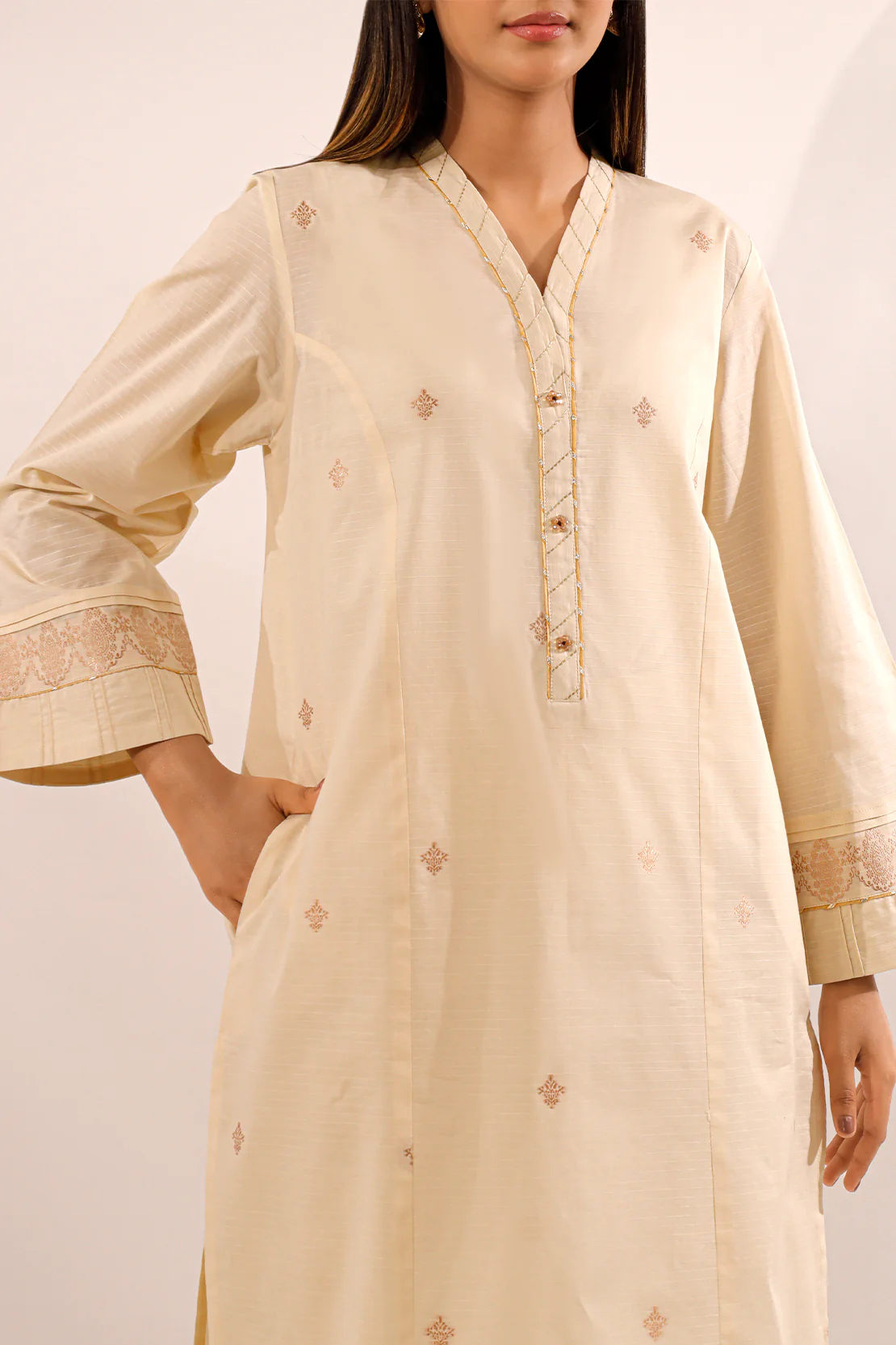 Cotton Jacquard Stitched Shirt - Image 2