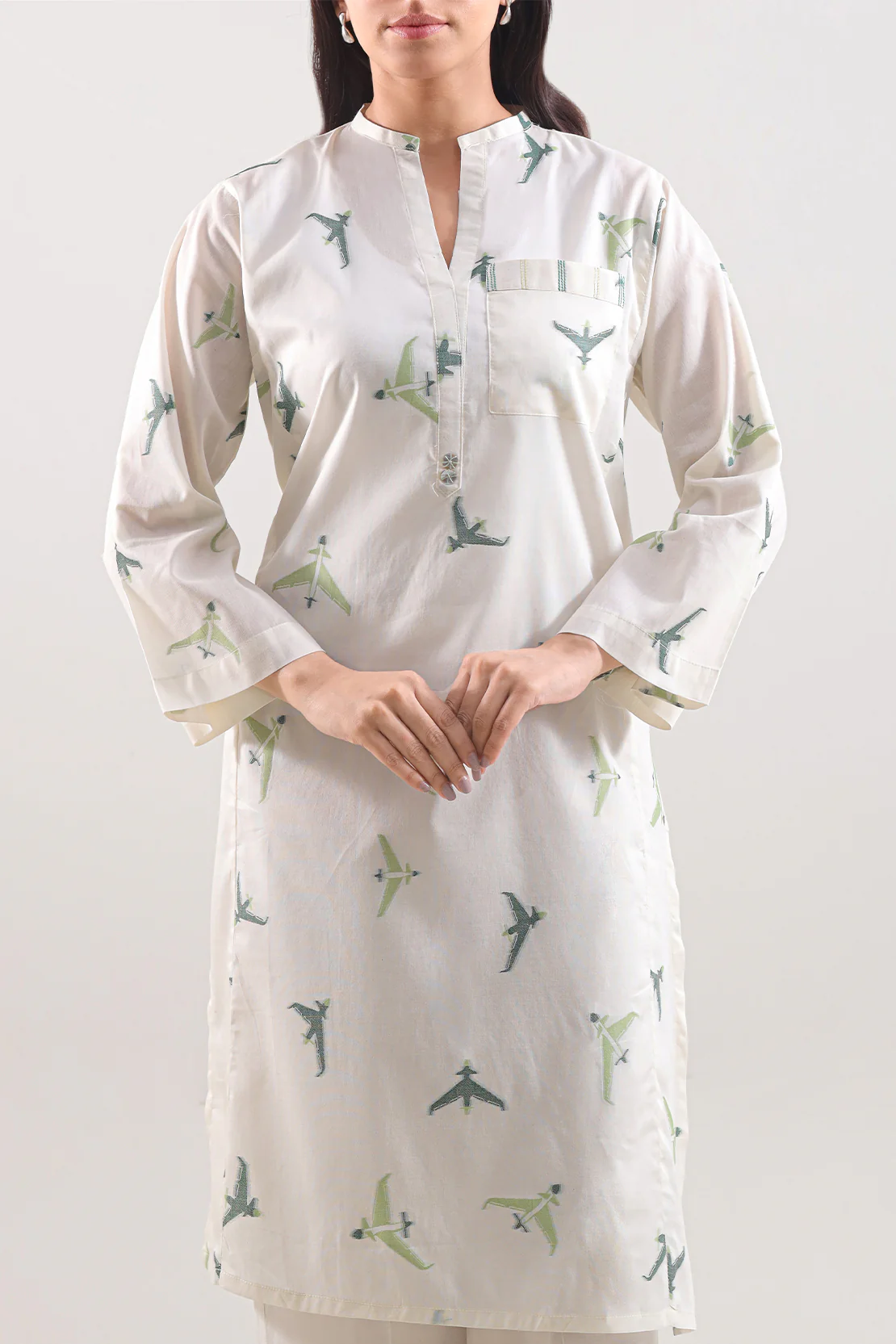 Jacquard Lawn Stitched Shirt - Image 2