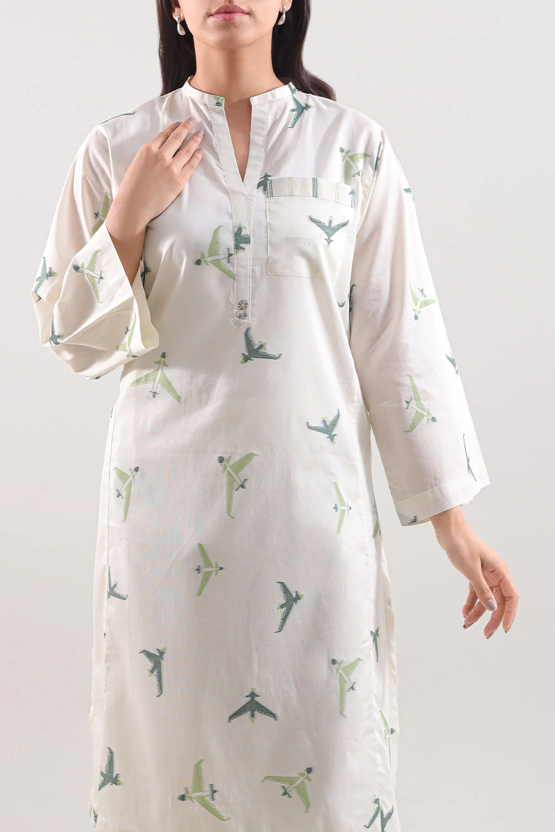Jacquard Lawn Stitched Shirt - Image 3
