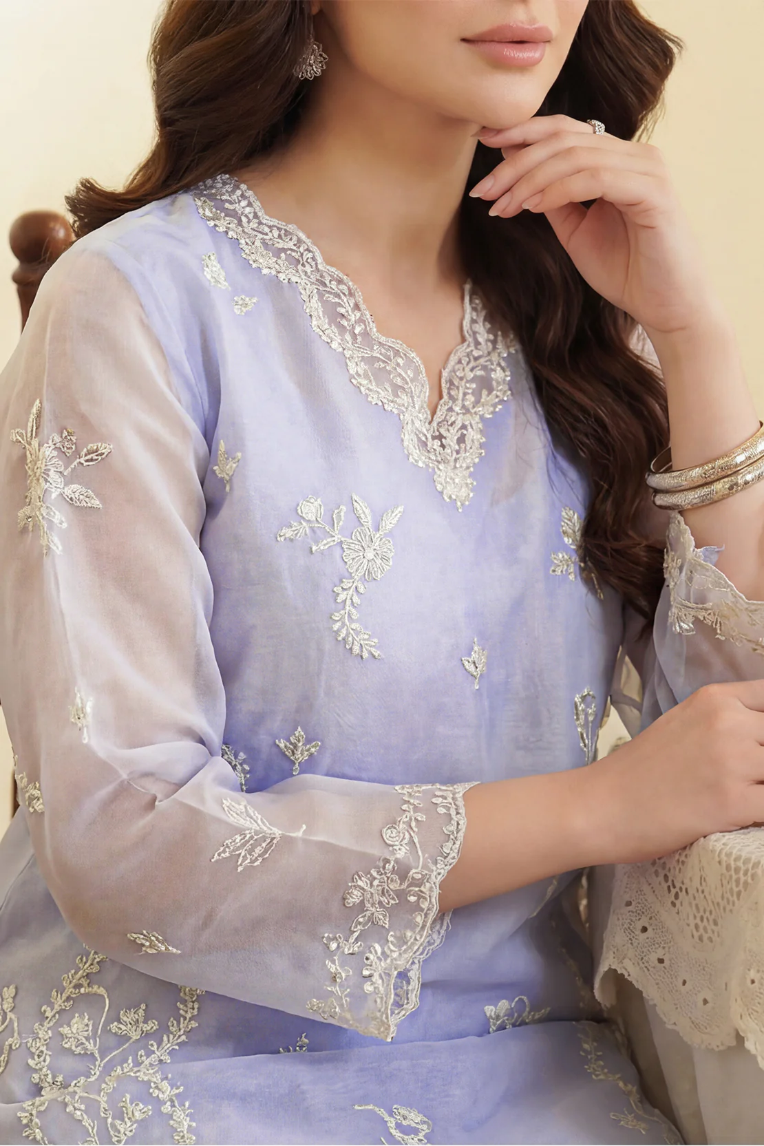 Lux Pret Embroidered Stitched Organza 2 Piece (Shirt/Trouser) - Image 5
