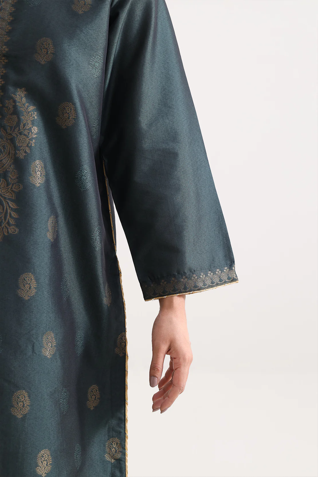 Luxury Pret Cotton Jacquard Stitched 2 Piece (Shirt/Trouser) - Image 4