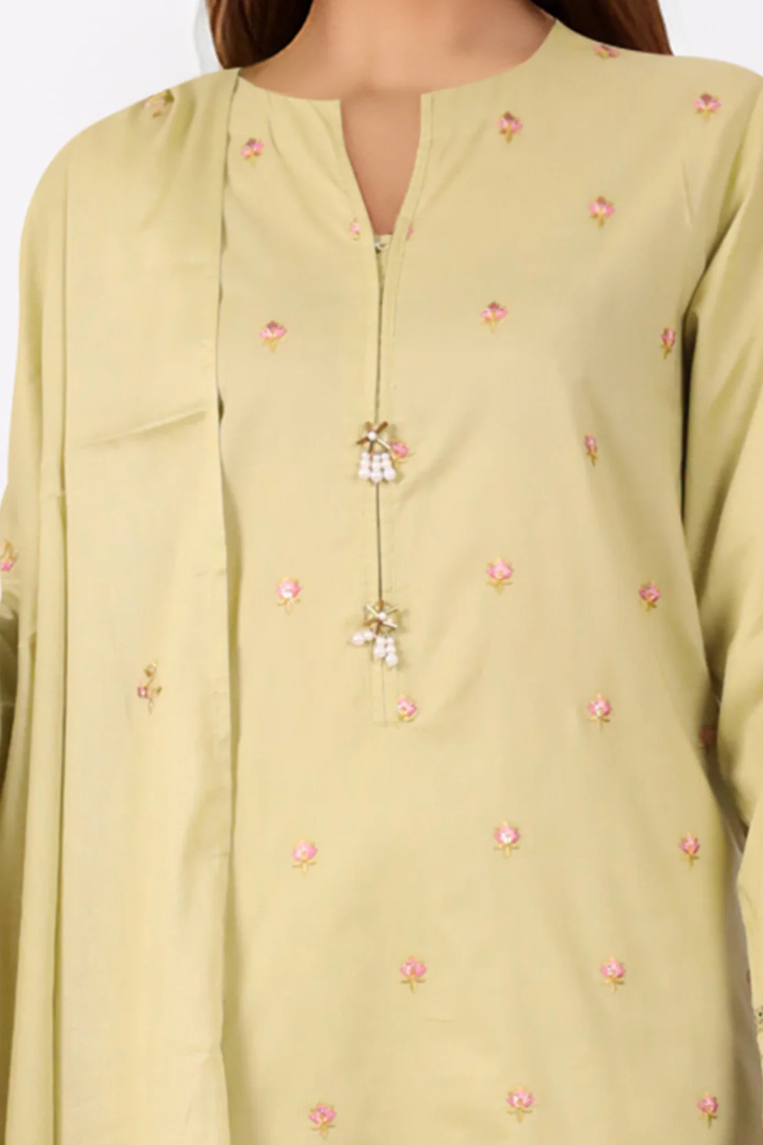Luxury Pret Emb Cotton Stitched 3 Piece