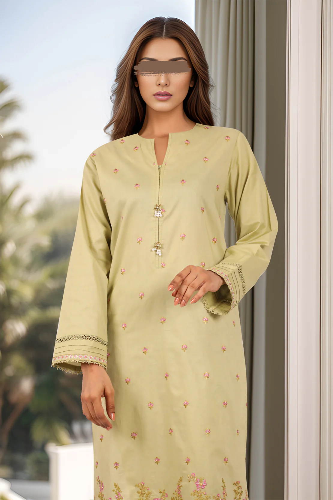 Luxury Pret Emb Cotton Stitched 3 Piece - Image 4