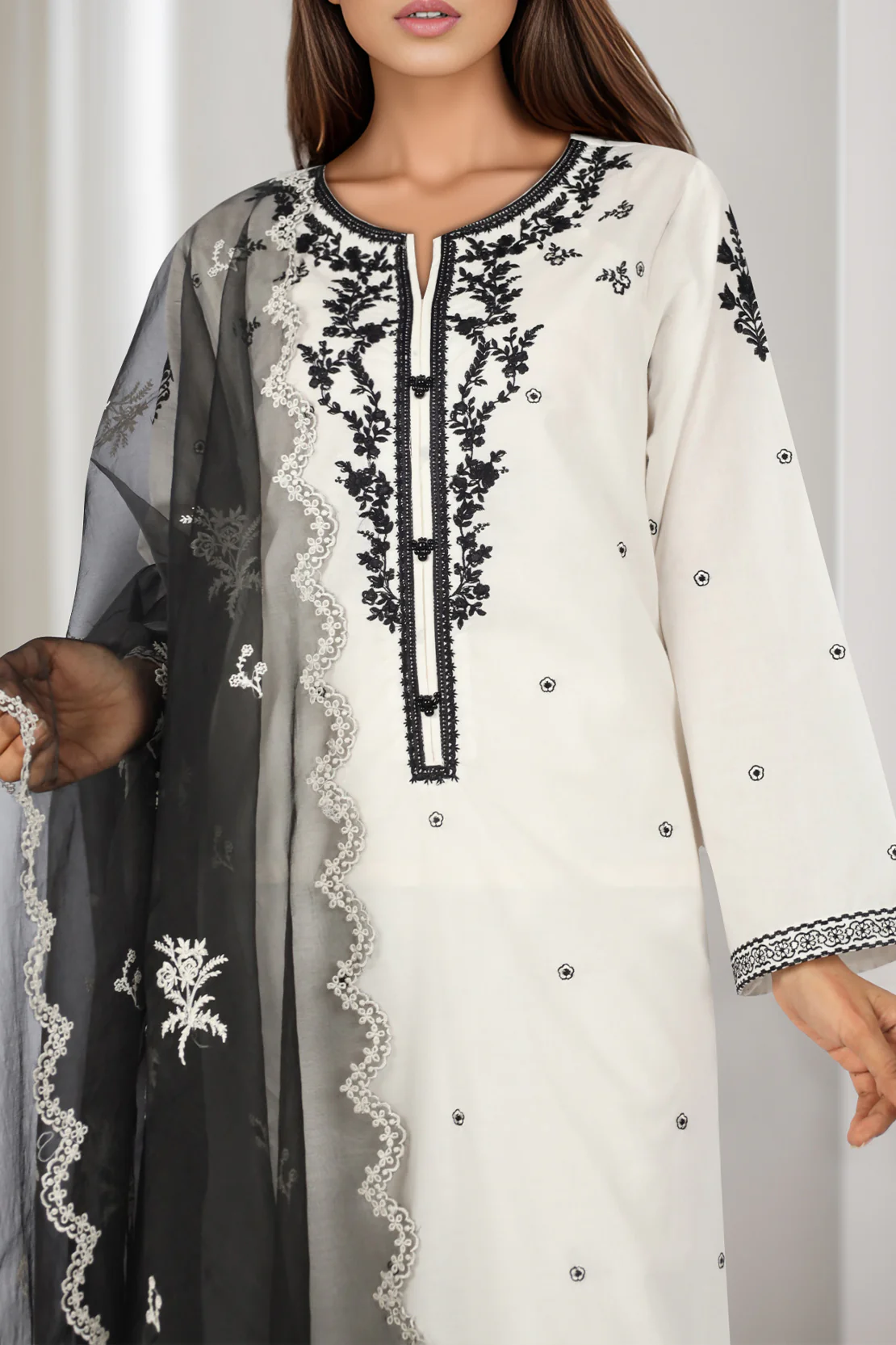 Luxury Pret Emberoidered Stitched 3 Piece - Image 3