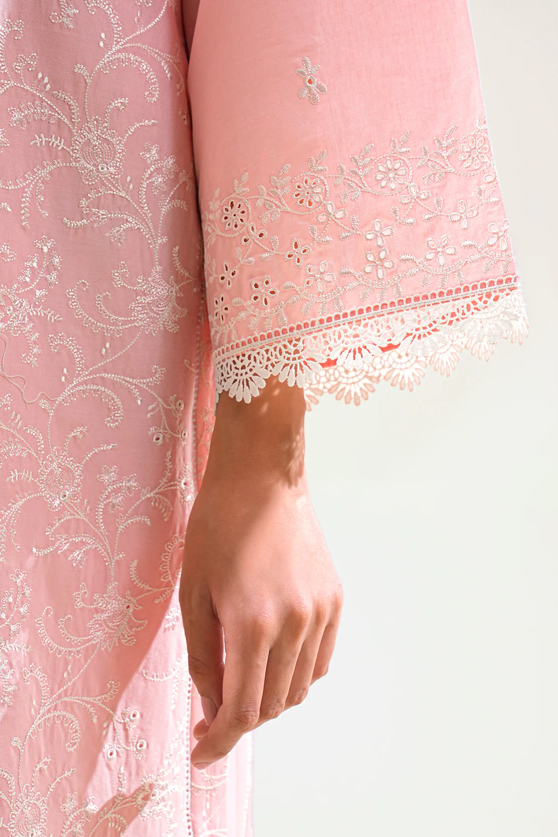 Luxury Pret Embroidered Cambric Stitched 3 Piece - Image 5