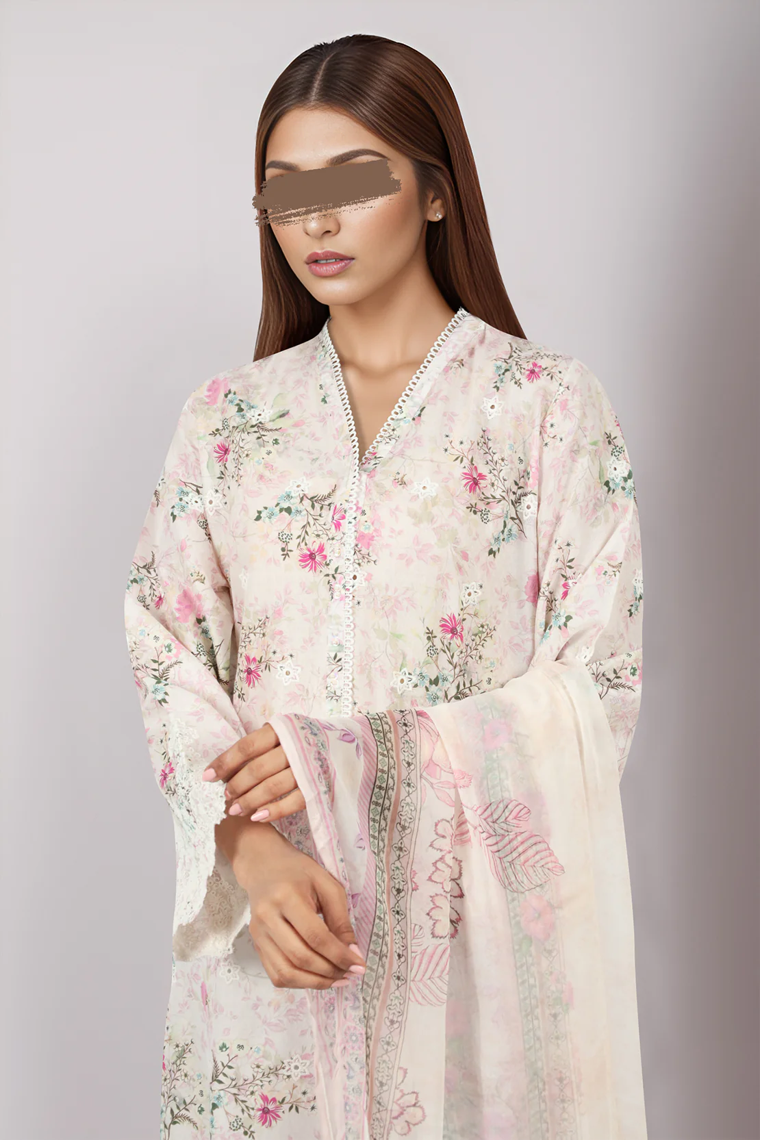 Luxury Pret Embroidered Cotton Jacquard Stitched 3 Piece - Image 4