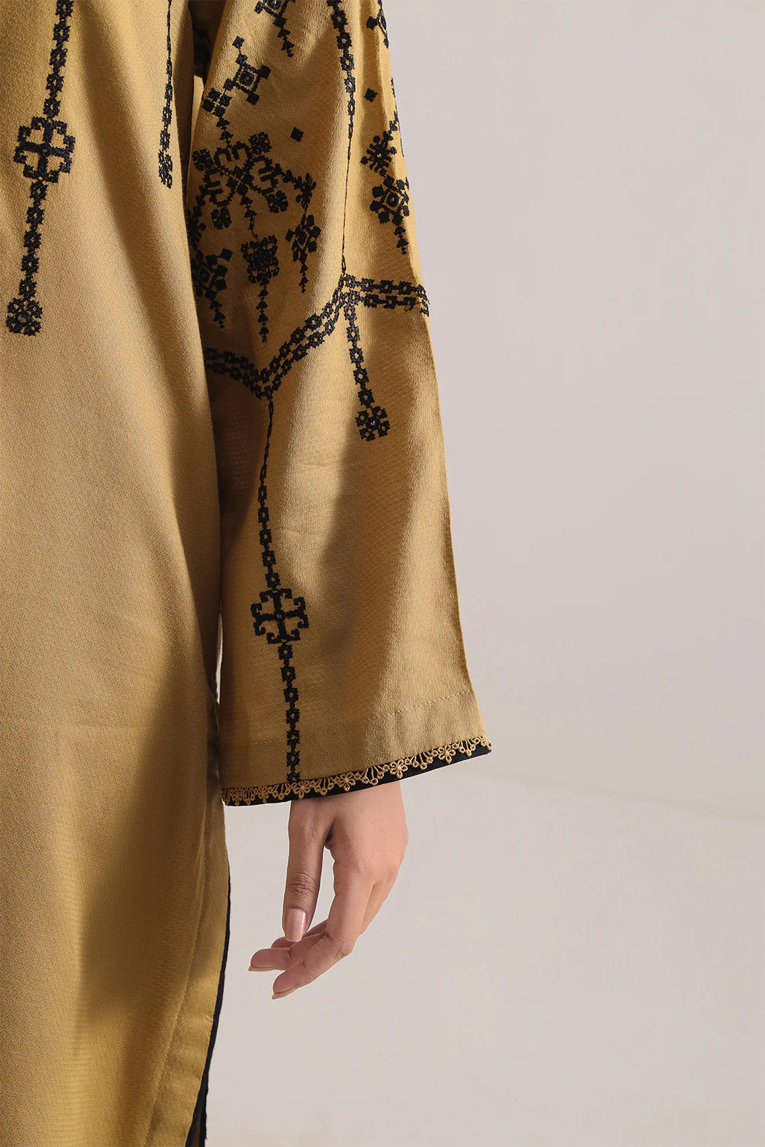 Luxury Pret Embroidered Cotton Jacquard Stitched 3 Piece - Image 5
