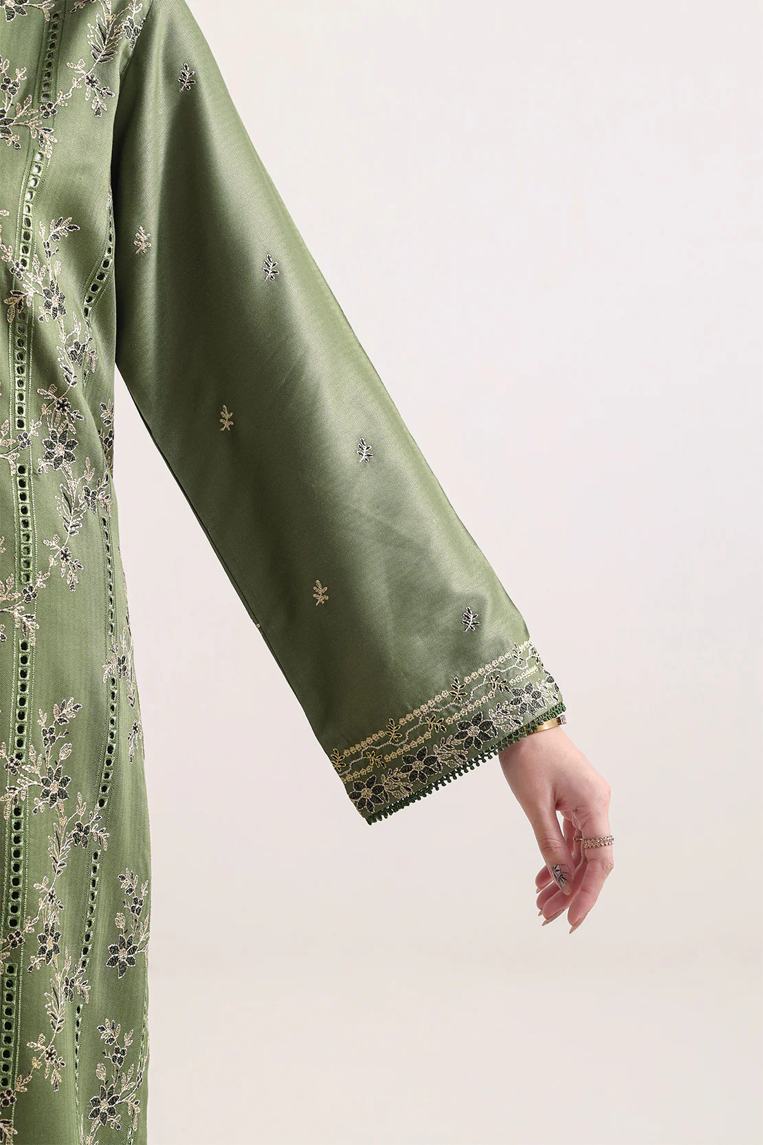 Luxury Pret Embroidered Pashmina Stitched 2 Piece (Shirt/Trouser) - Image 5