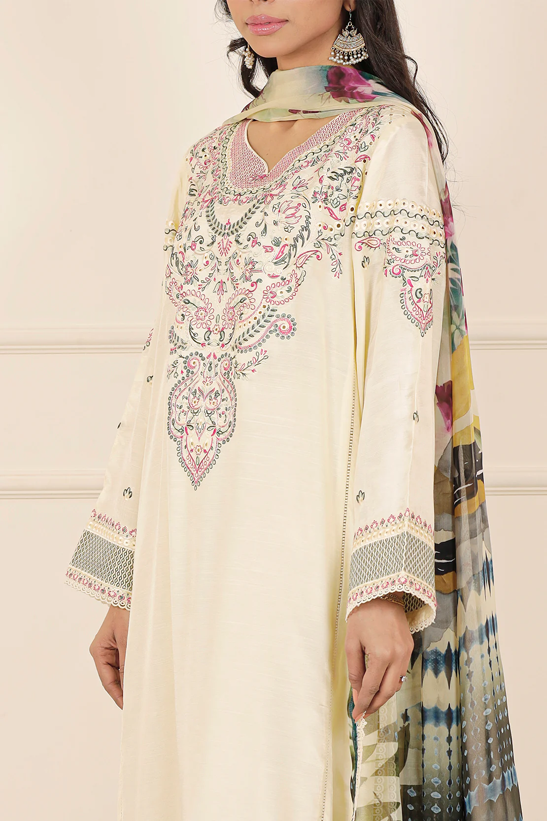 Luxury Pret Embroidered Raw Silk Stitched 2 Piece (Shirt/Trouser)