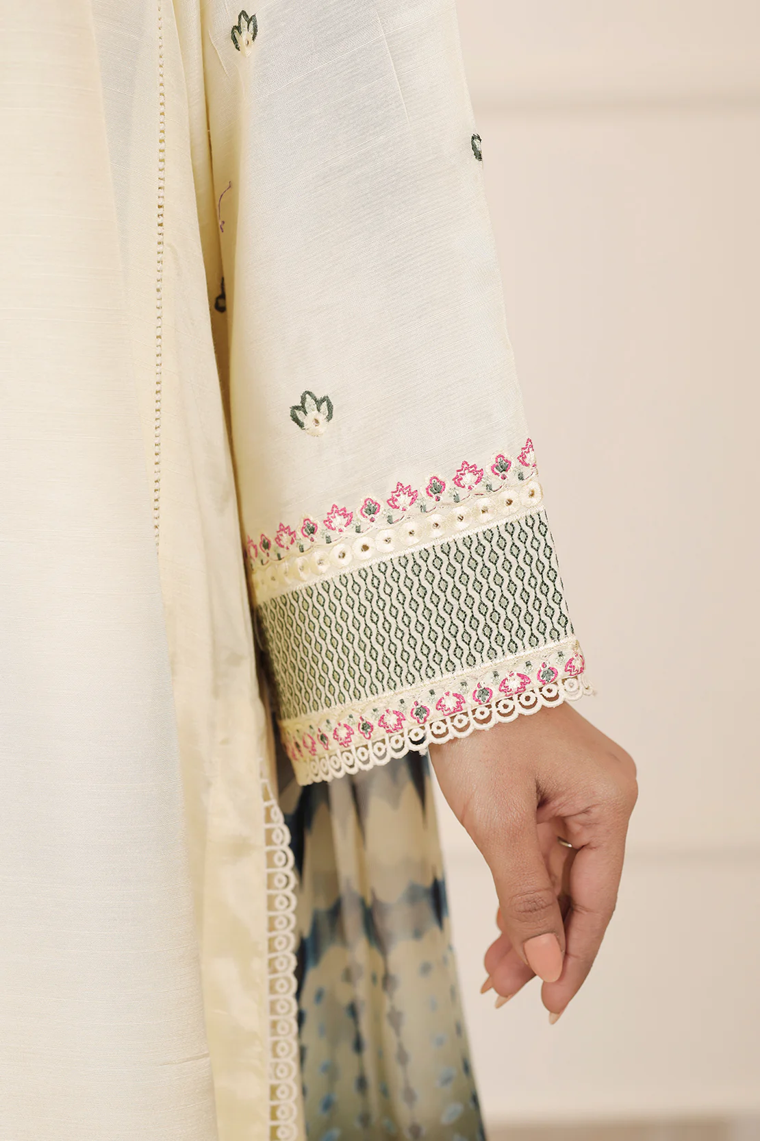 Luxury Pret Embroidered Raw Silk Stitched 2 Piece (Shirt/Trouser) - Image 5