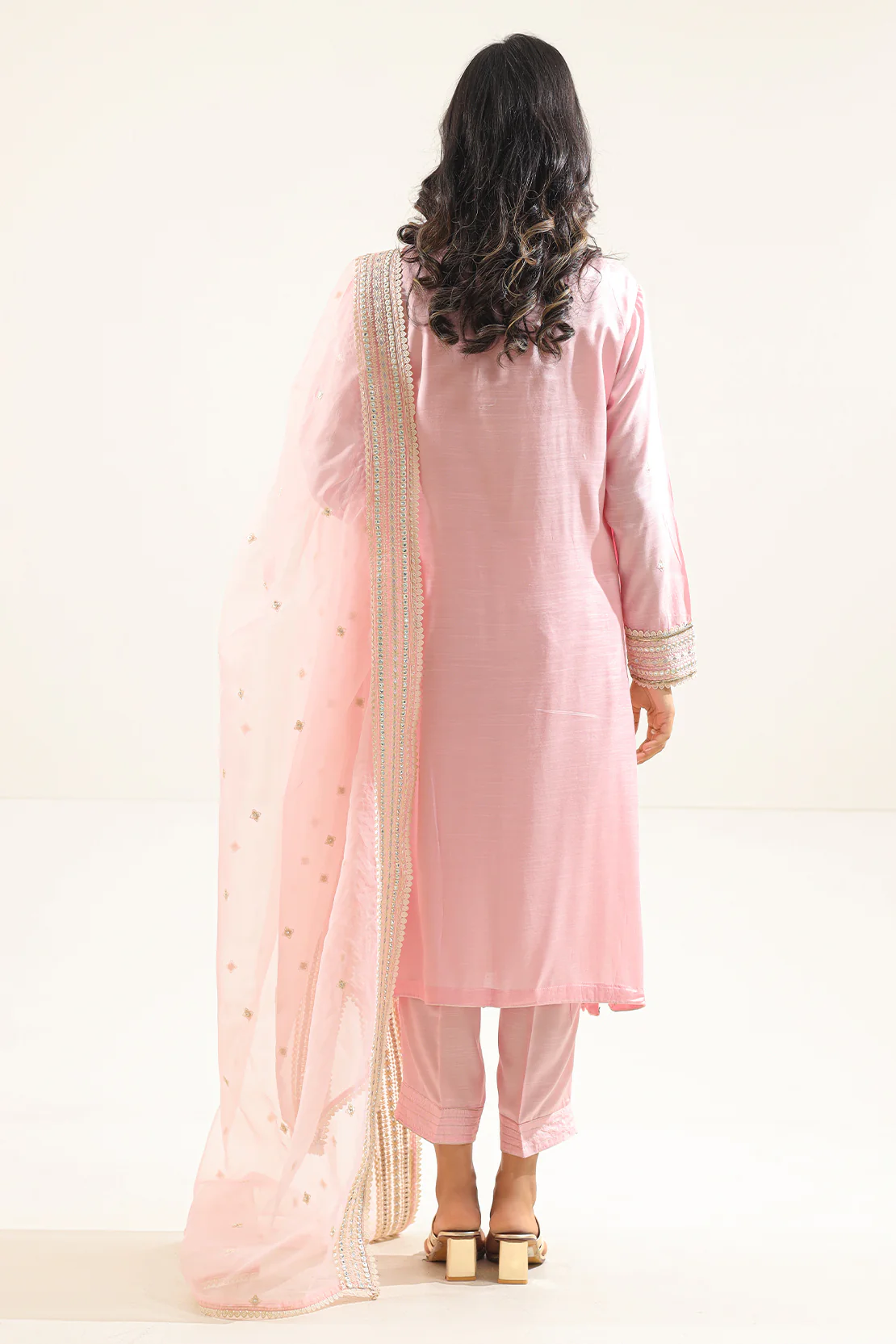 Luxury Pret Embroidered Raw Silk Stitched 3 Piece - Image 3