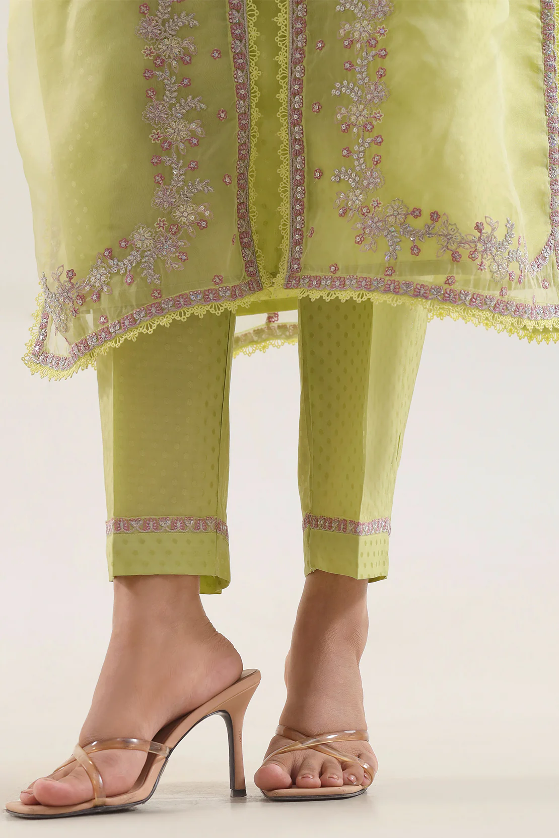 Luxury Pret Embroidered Self Jacquard Stitched 3 Piece - Image 5