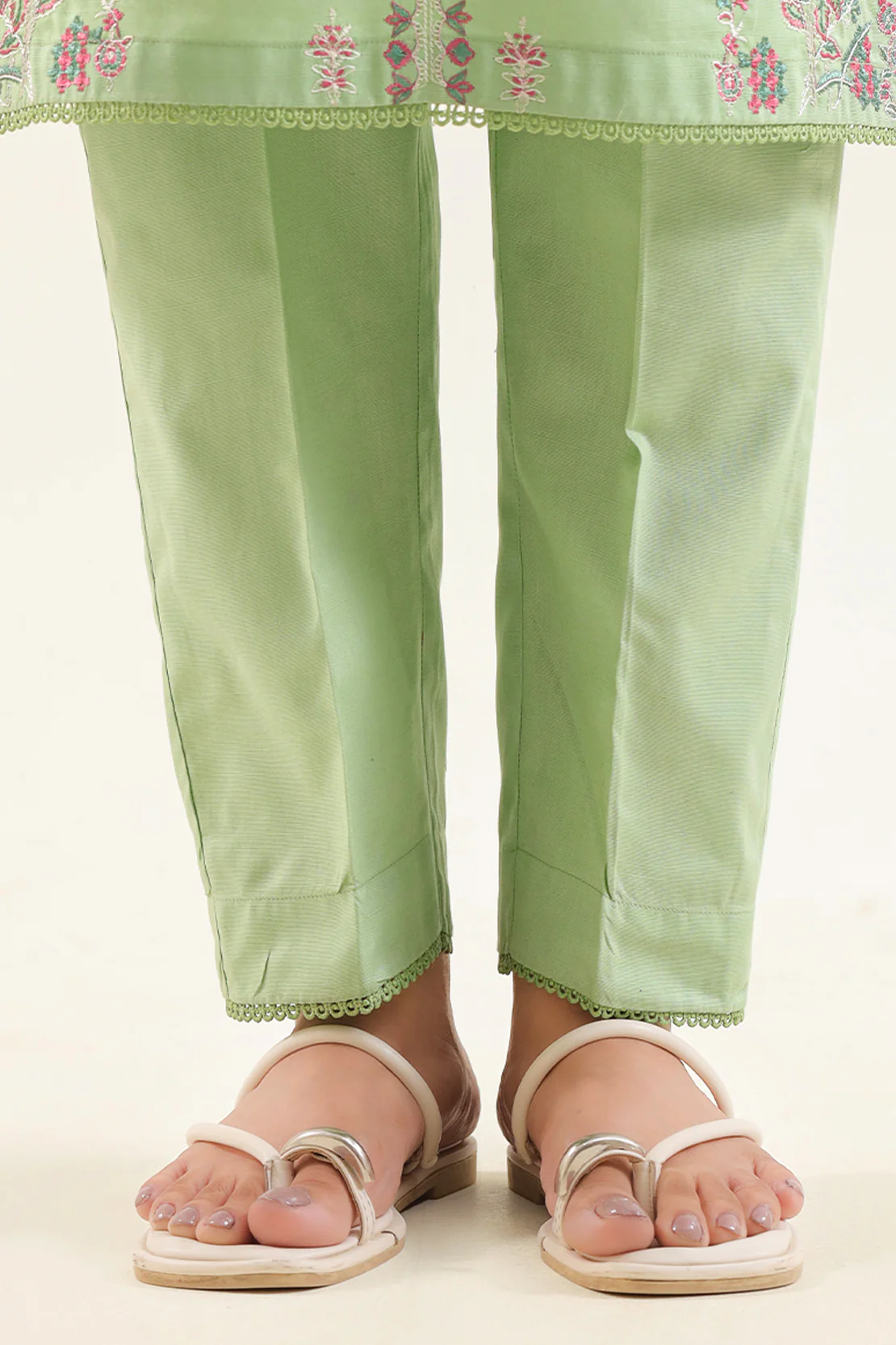 Luxury Pret Embroidered Slub Cotton Stitched 2 Piece Shirt/Trouser - Image 5