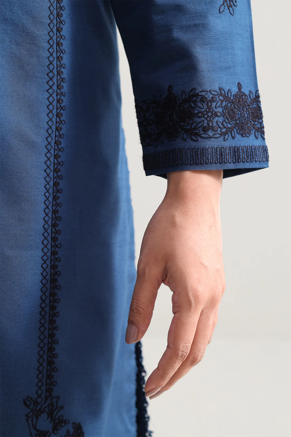 Luxury Pret Embroidered Slub Cotton Stitched 3 Piece - Image 5